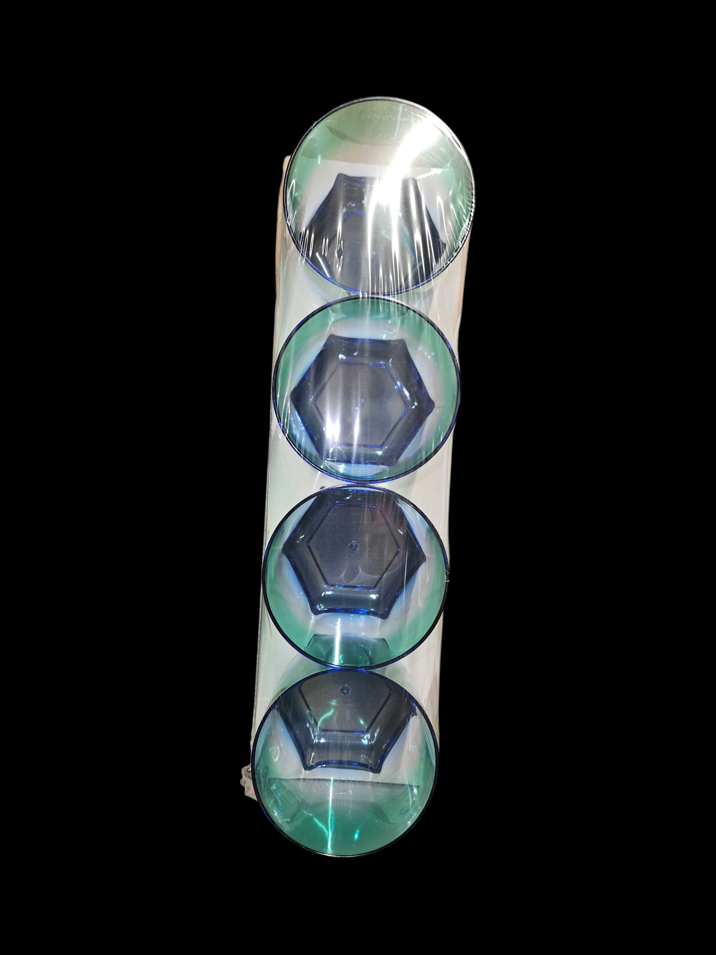 Set of 4 Blue Glass Tumblers - Image 2