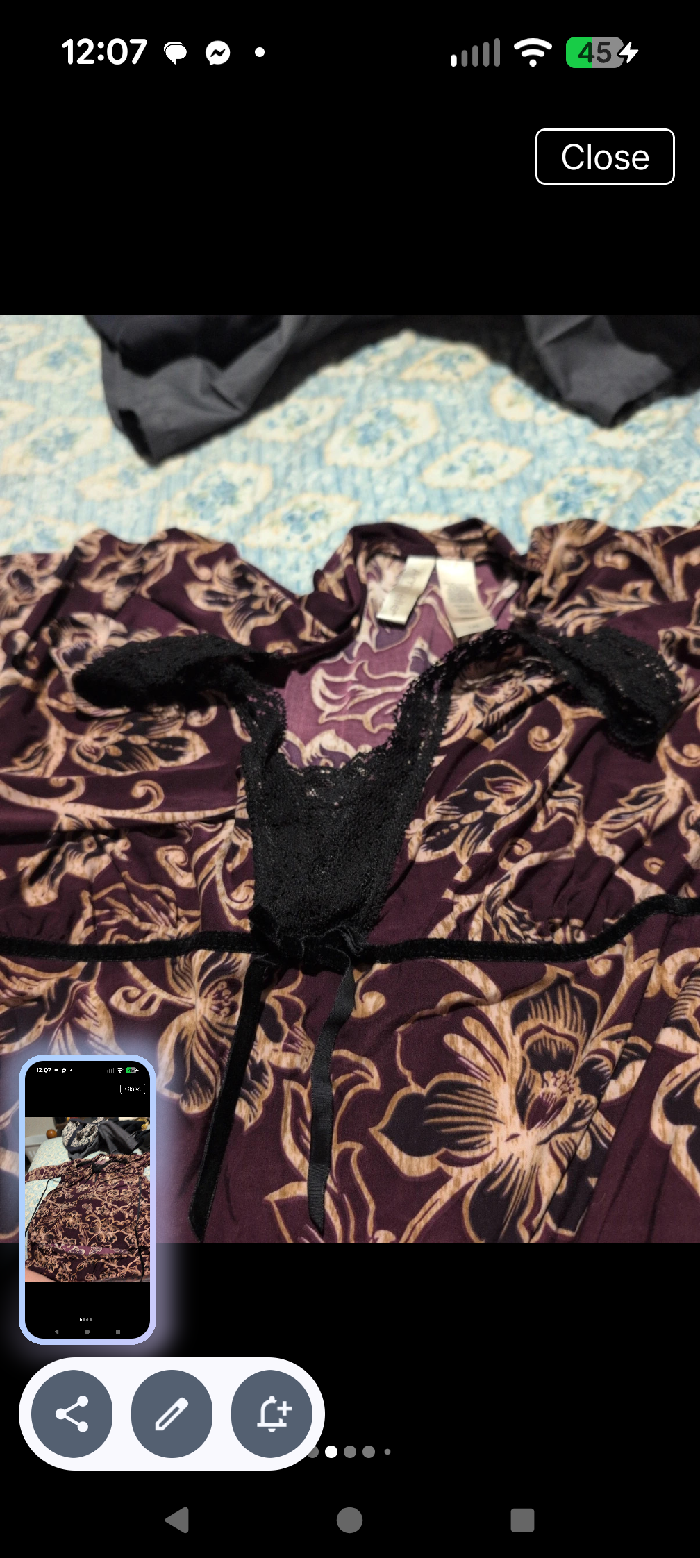 Floral Long Sleeve silky pajama set - Image 2