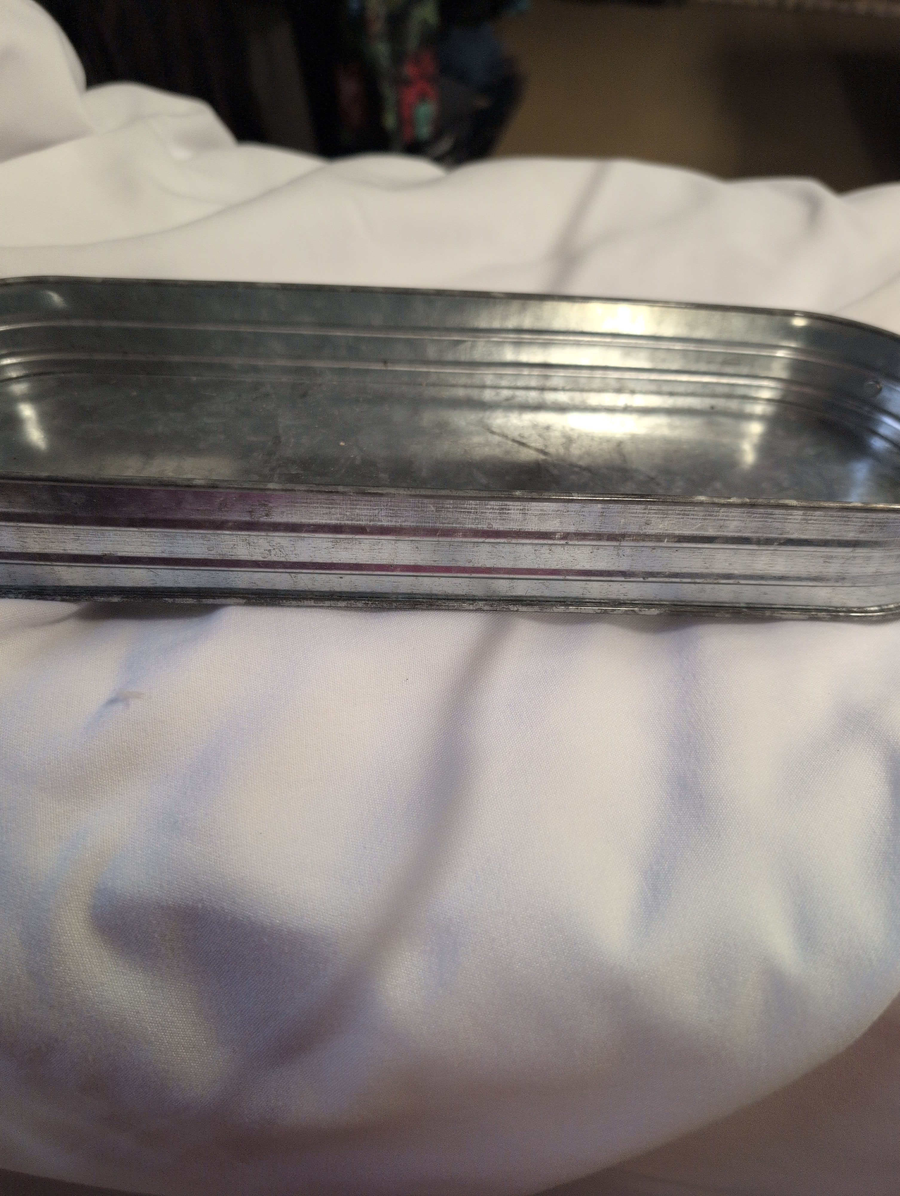 Vintage Metal Tray Decorative Rectangular - Image 2