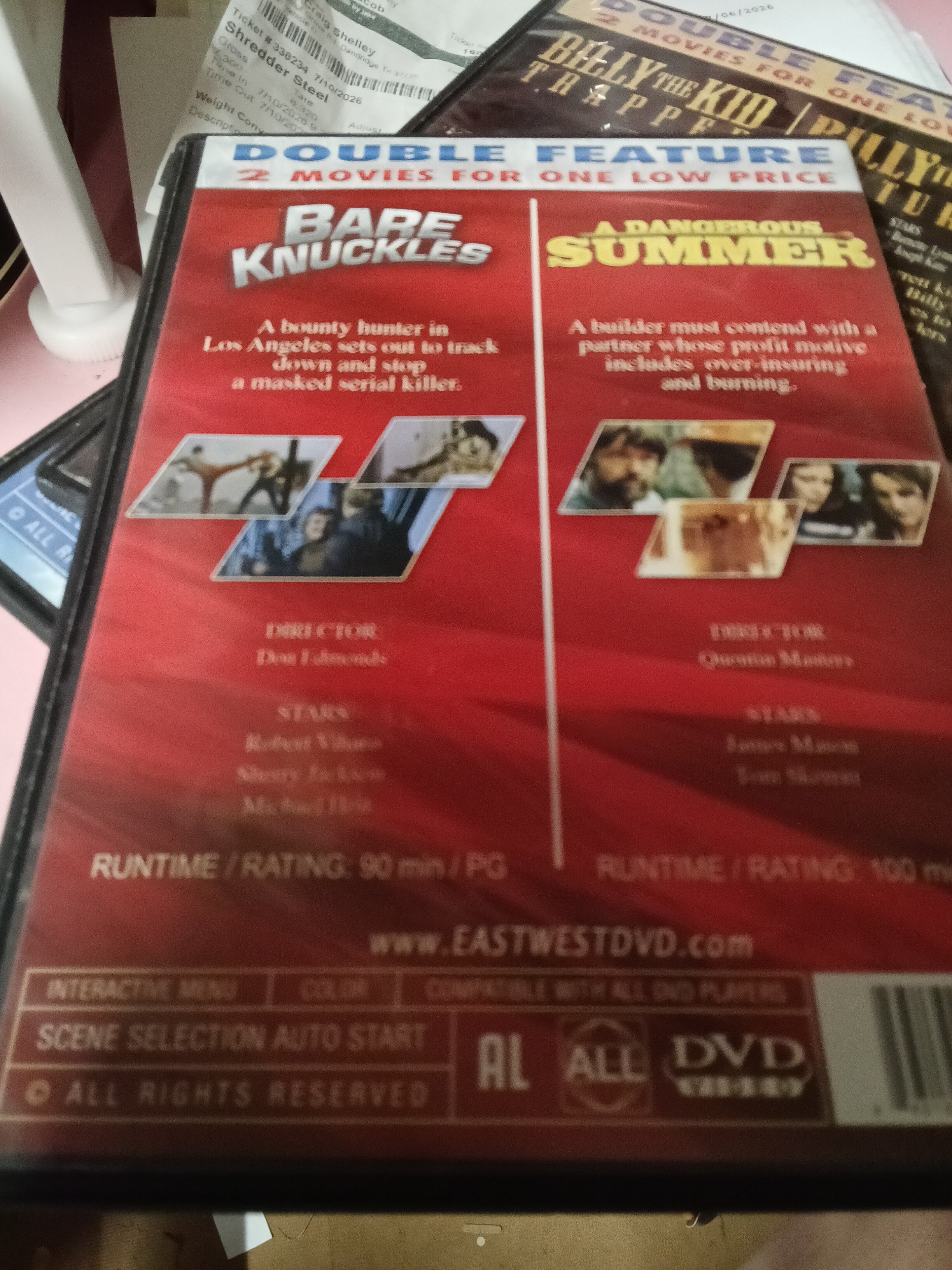 Double Feature DVD: Bare Knuckles & A Dangerous Summer - Image 2