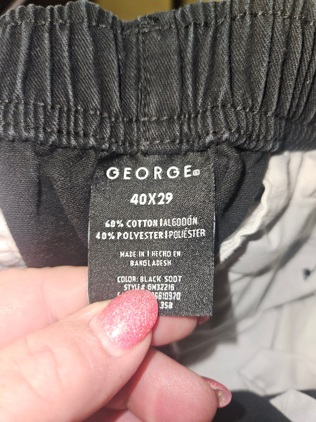 George Men's Pants Black Soot 40x29 - Image 1