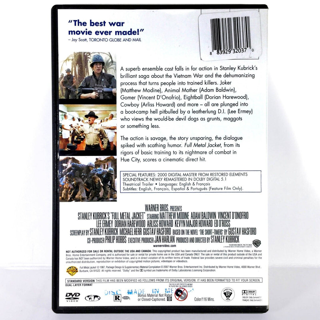 Full Metal Jacket (DVD, 1987, Full Screen, Inc. Digital Copy)   Matthew Modine - Image 2