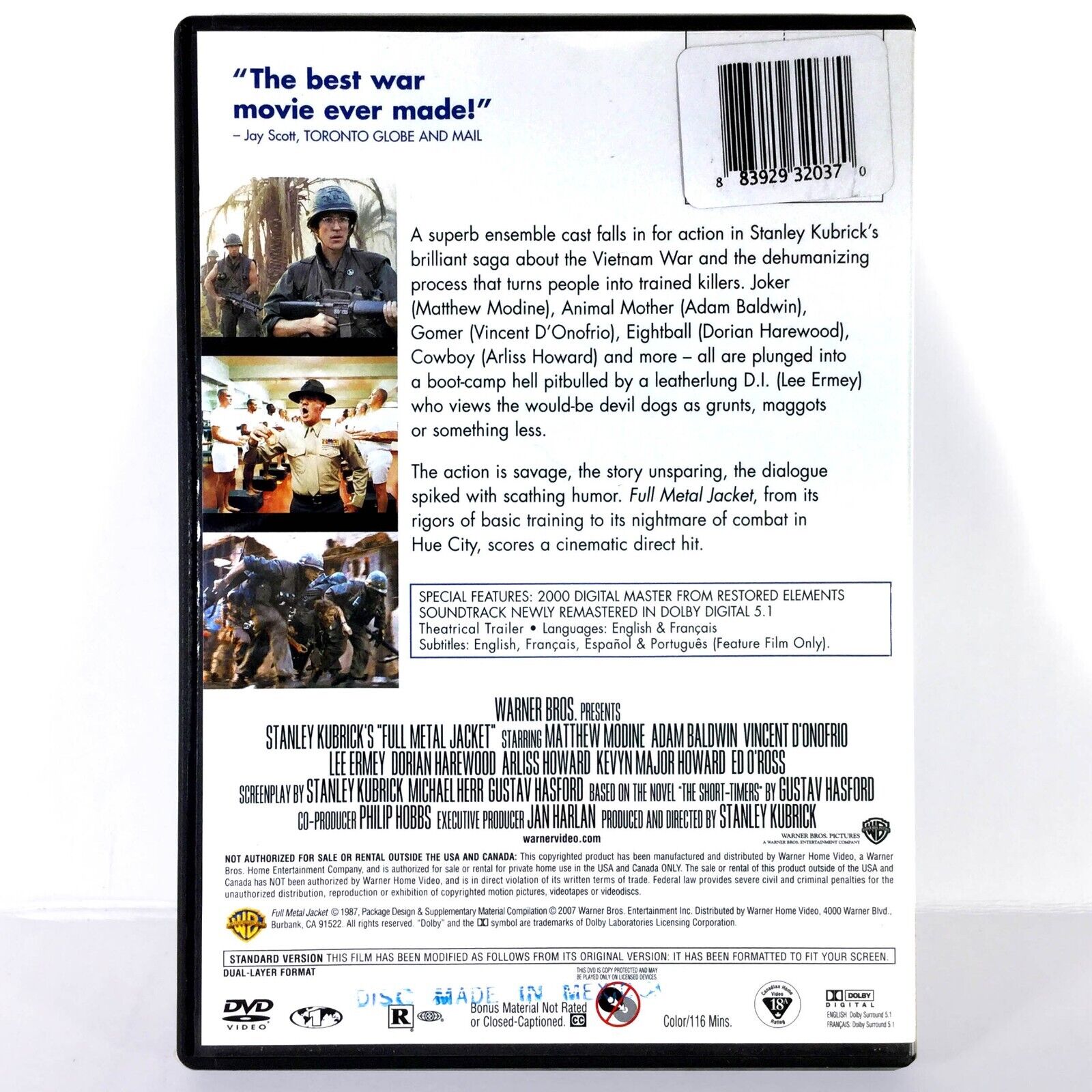 Full Metal Jacket (DVD, 1987, Full Screen, Inc. Digital Copy)   Matthew Modine - Image 2