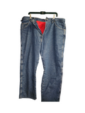 Men's Blue Denim Jeans with Red Lining - Image 1