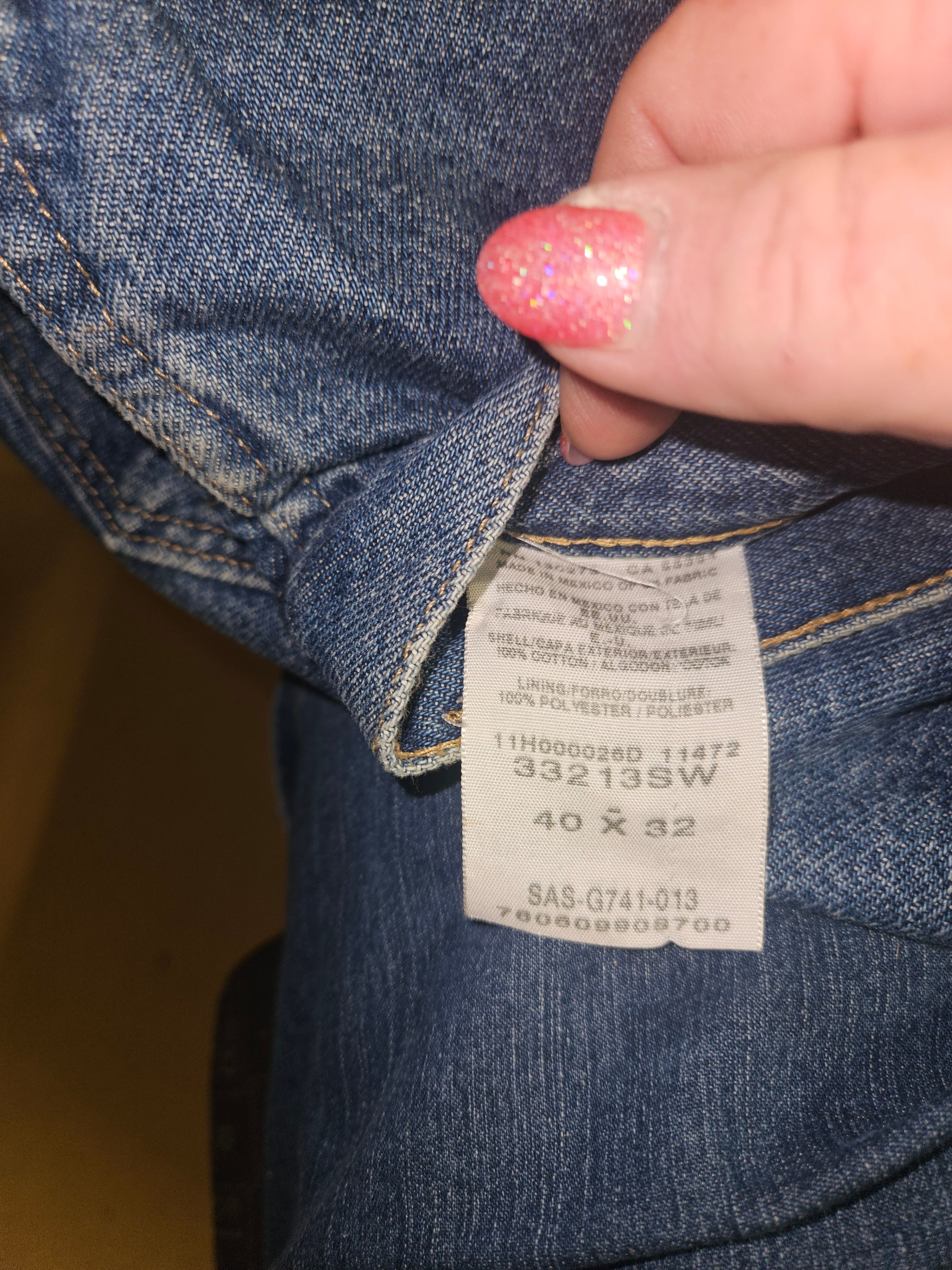 Men's Blue Denim Jeans with Red Lining - Image 3