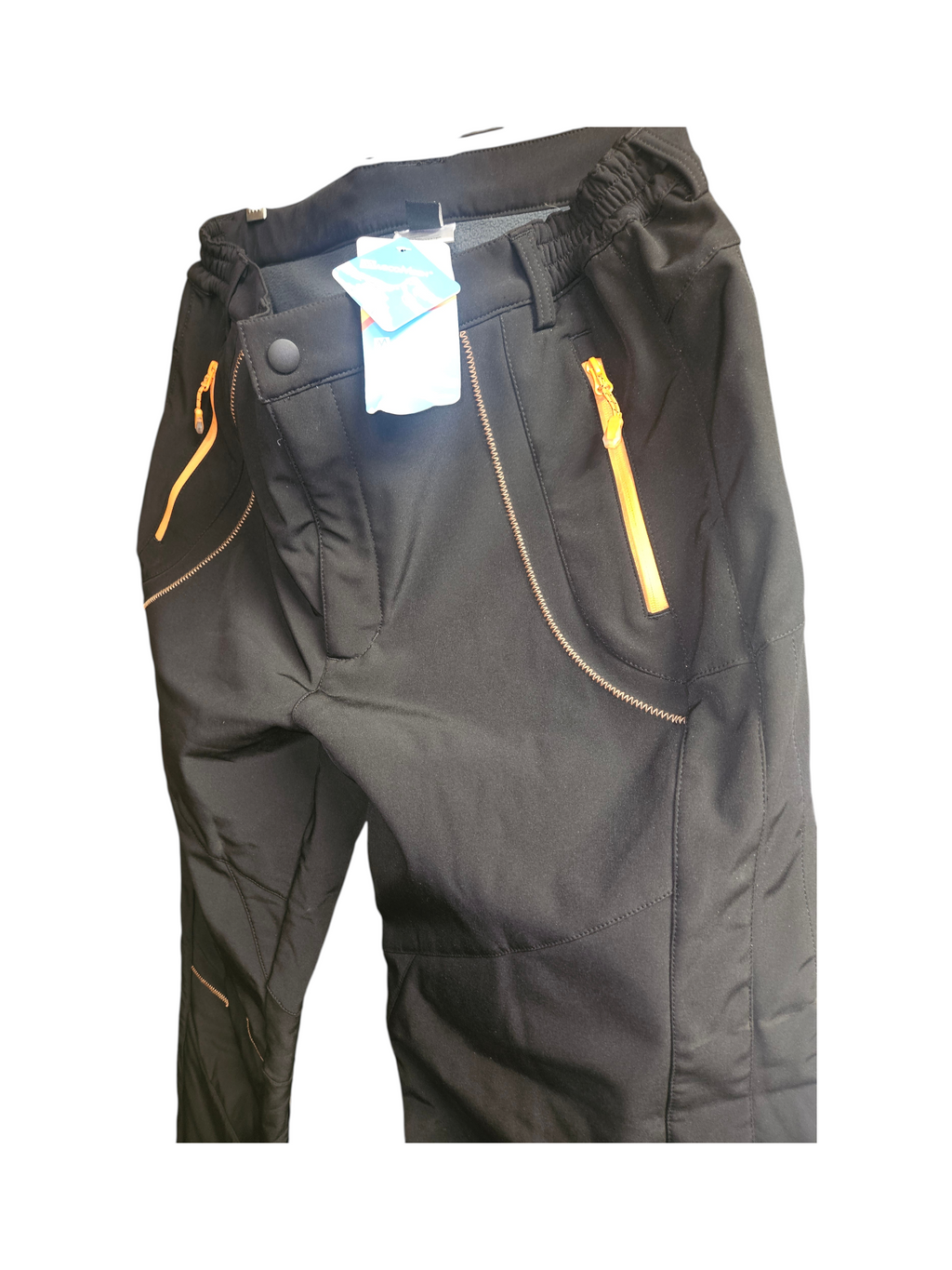 Black Outdoor Pants with Orange Zippers - Size M - Image 1