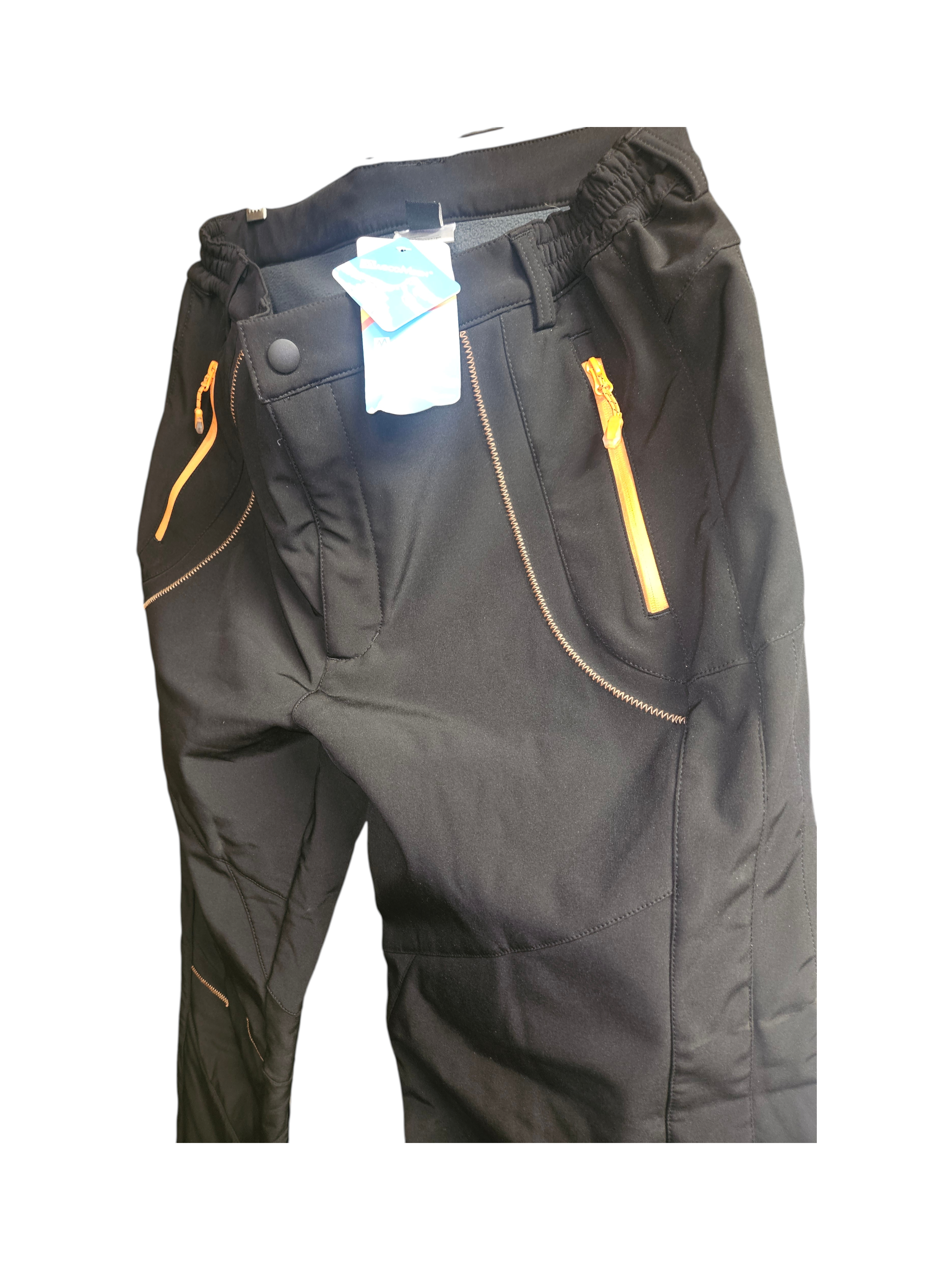 Black Outdoor Pants with Orange Zippers - Size M - Image 1