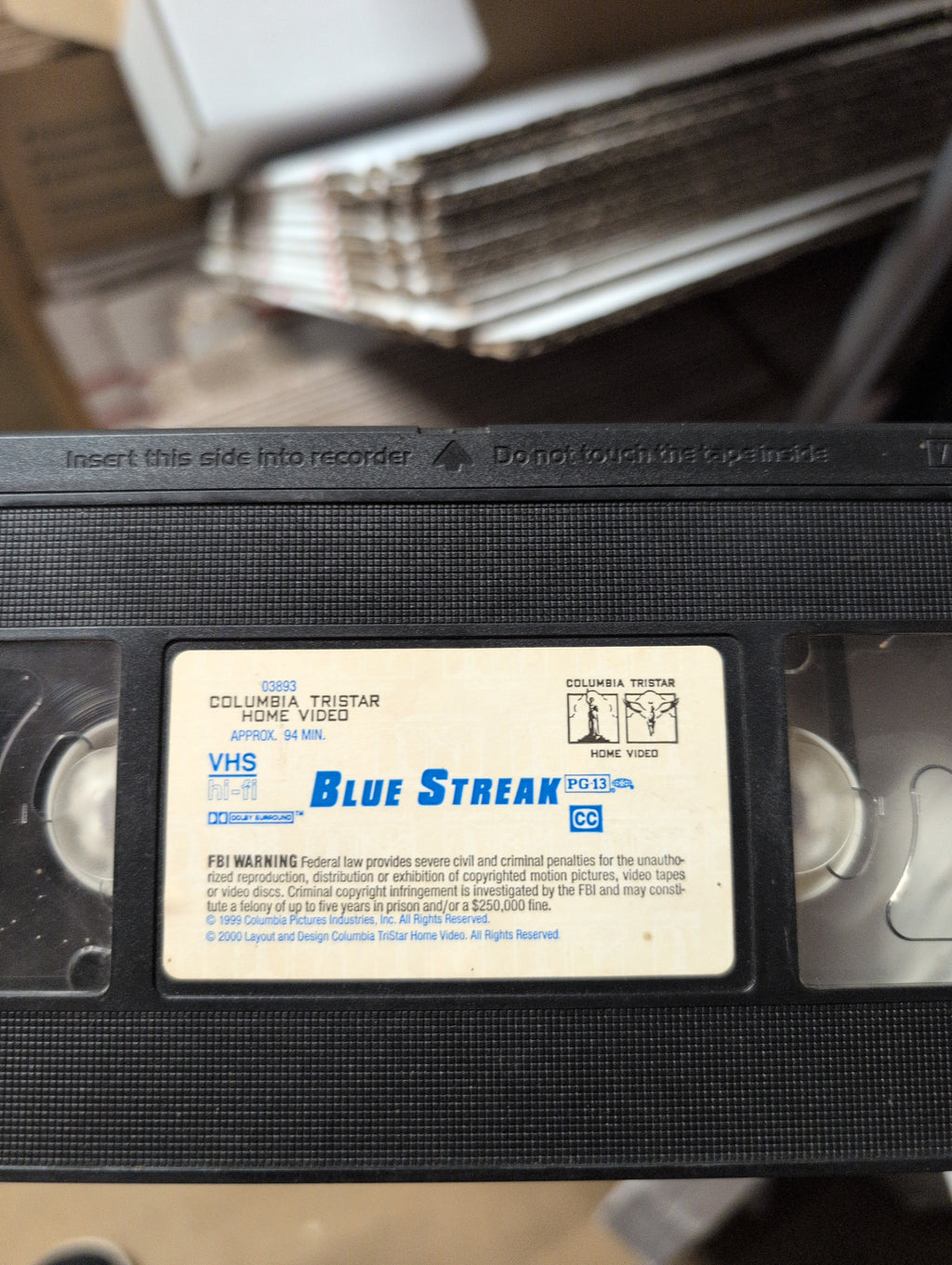 Blue Streak VHS Columbia TriStar Home Video 1999 no case - Image 1