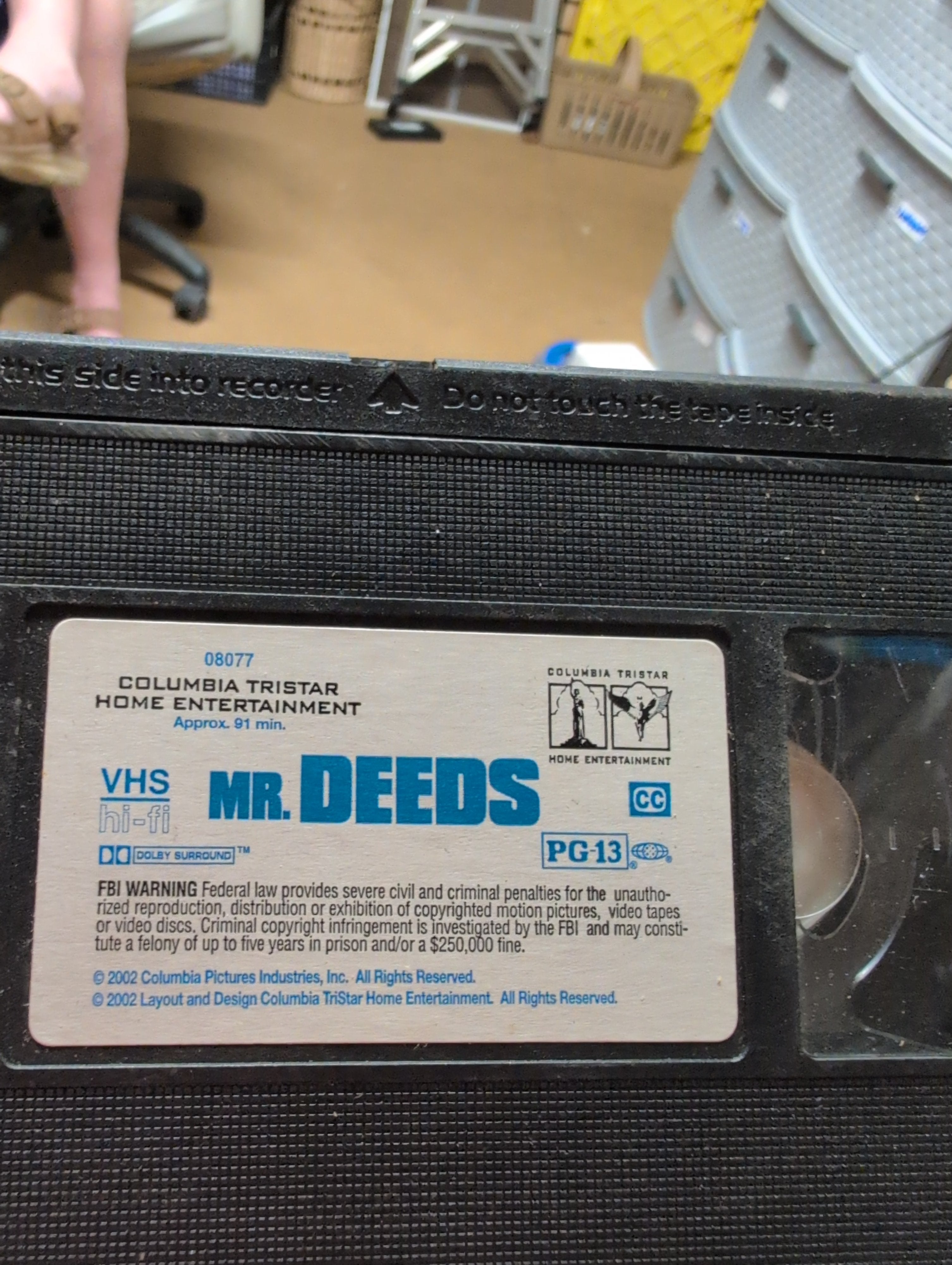 Mr. Deeds VHS Tape Columbia Tristar Home Entertainment no case - Image 1
