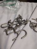 Set of 12 Metal Shower Curtain Hooks (brushed Nickel - Image 1