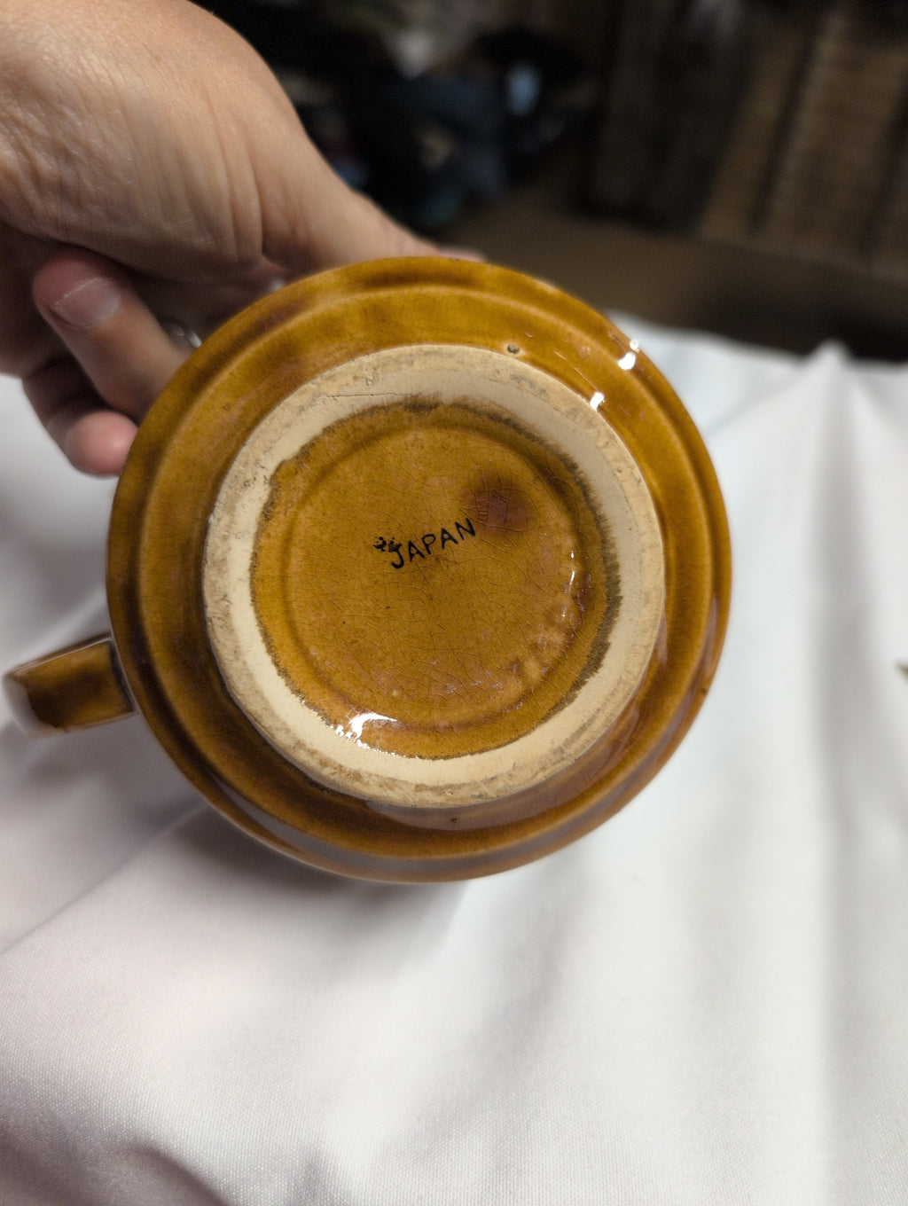 Vintage Ceramic Soup Mug with Handle - Image 2