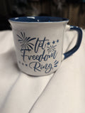 Patriotic Ceramic Mug with 'Let Freedom Ring' Design - Image 1
