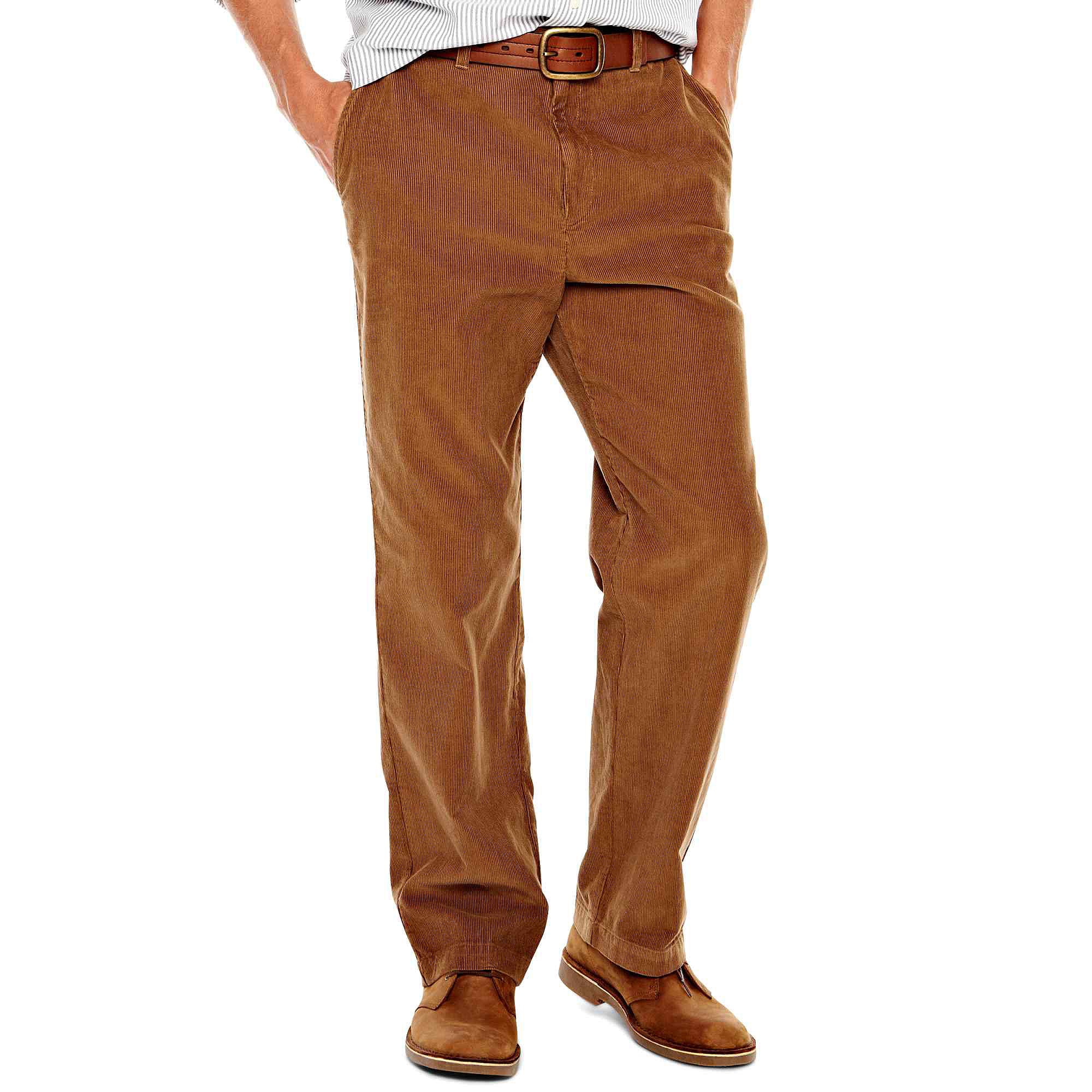 Haggar(r) Classic Fit Flat Front Corduroy 42x29, Carmel - Image 2