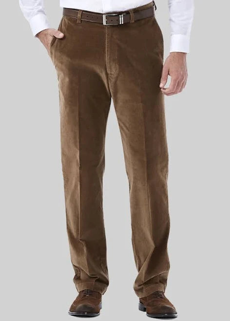 Haggar(r) Classic Fit Flat Front Corduroy 42x29, Carmel - Image 4