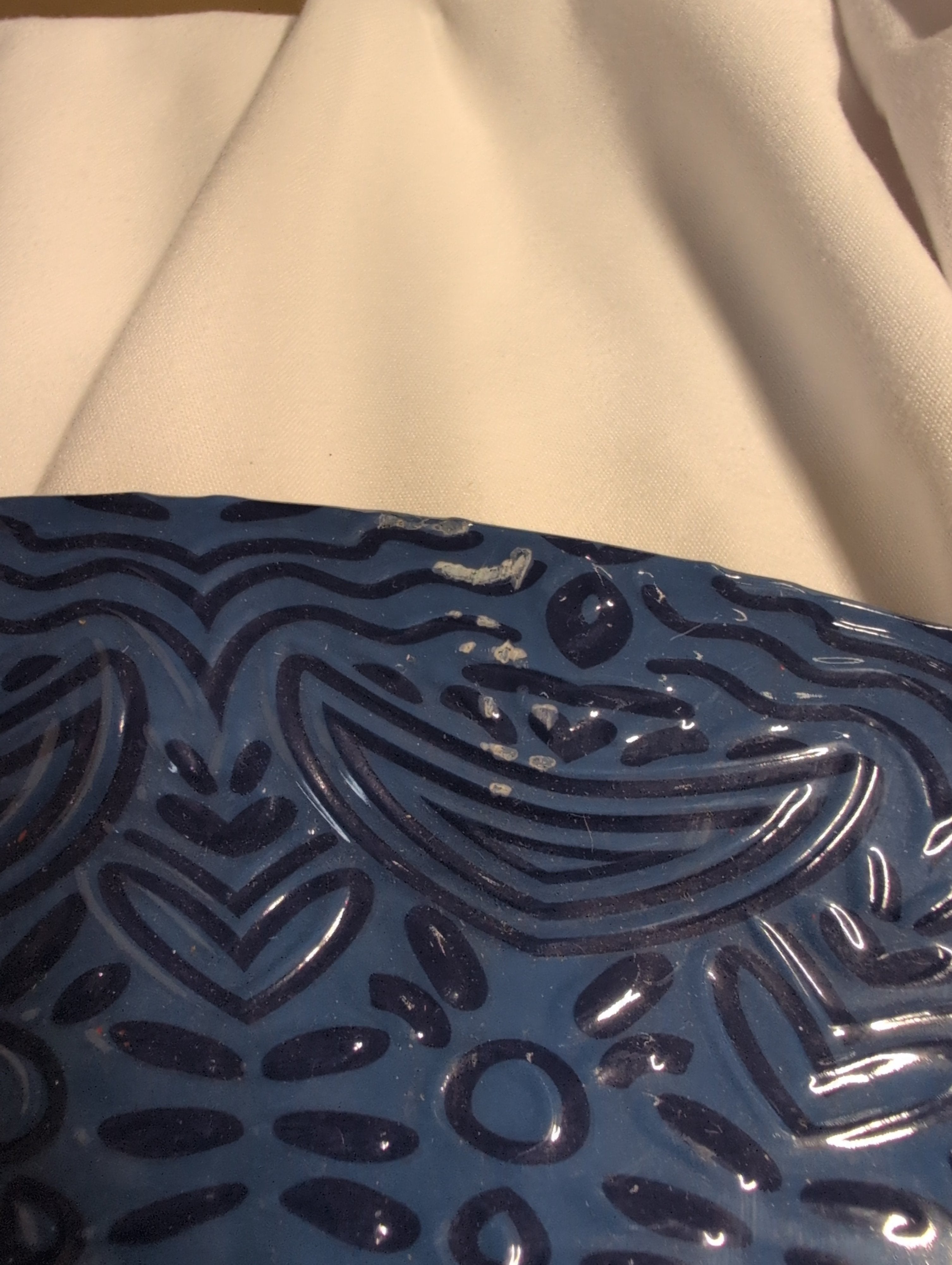 Decorative Blue Ceramic Plate with Intricate Pattern - Image 2