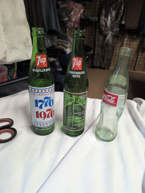 7Up & Coca-Cola Commemorative Glass Bottles Collection - Image 2