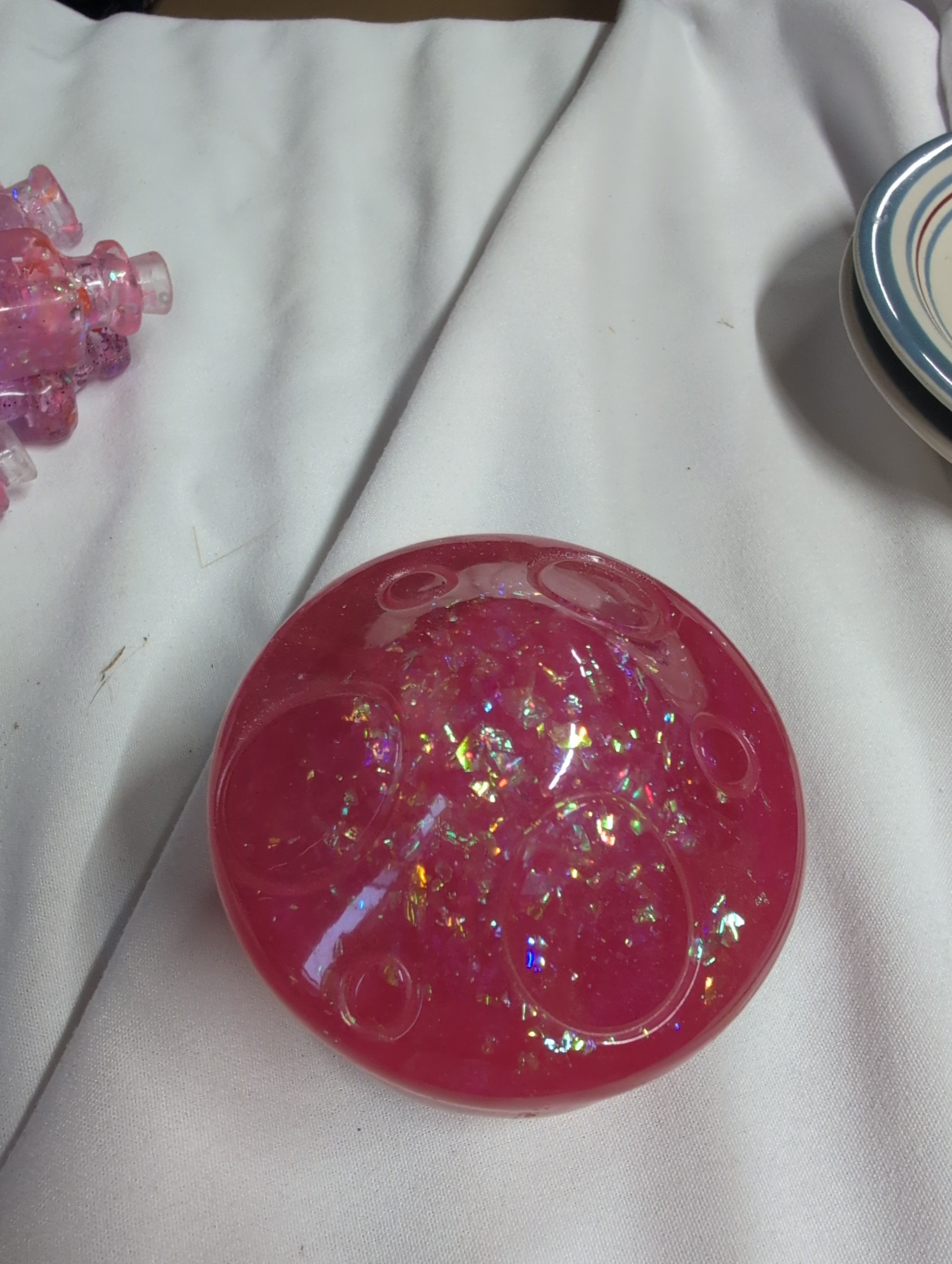 Pink Mushroom Decorative Glass Trinket Box - Image 3