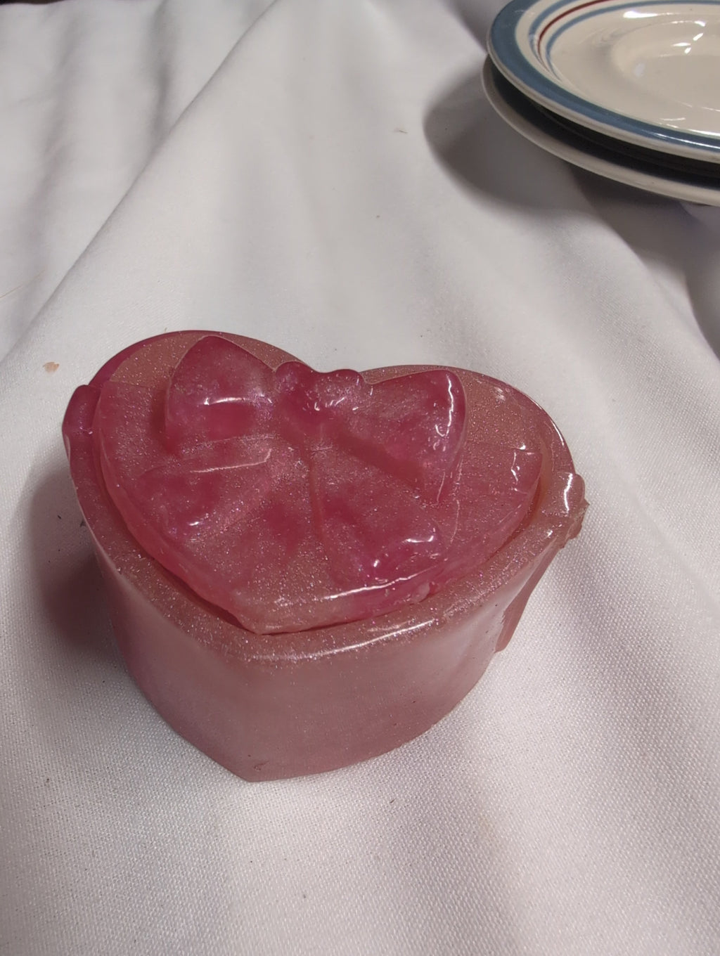 Heart-Shaped Decorative Soap with Bow Design - Image 1