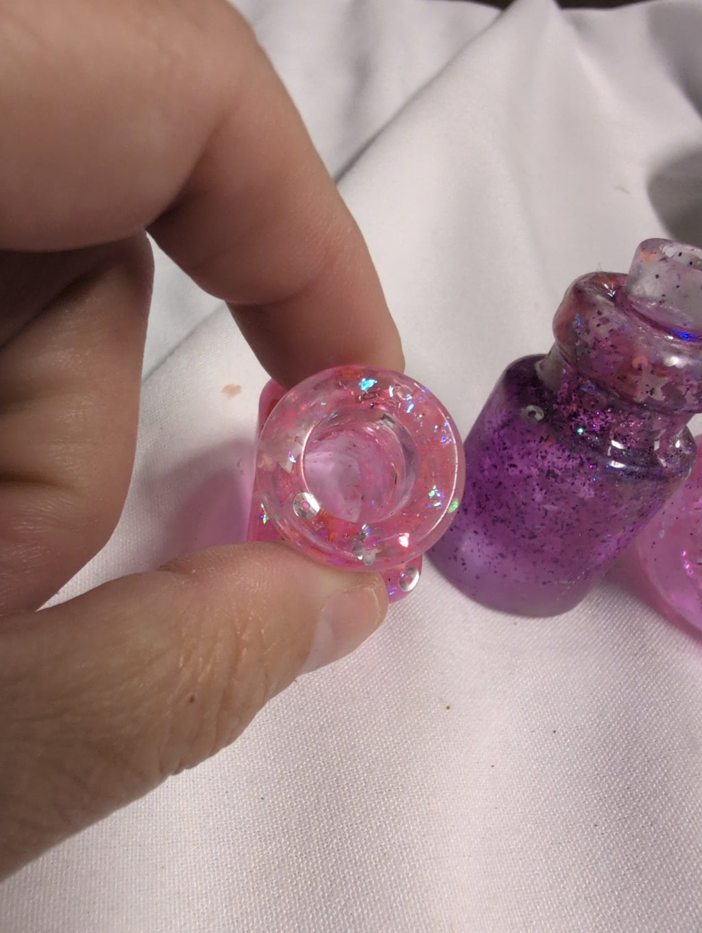 Set of 3 Decorative Glitter resin Bottles - Image 2
