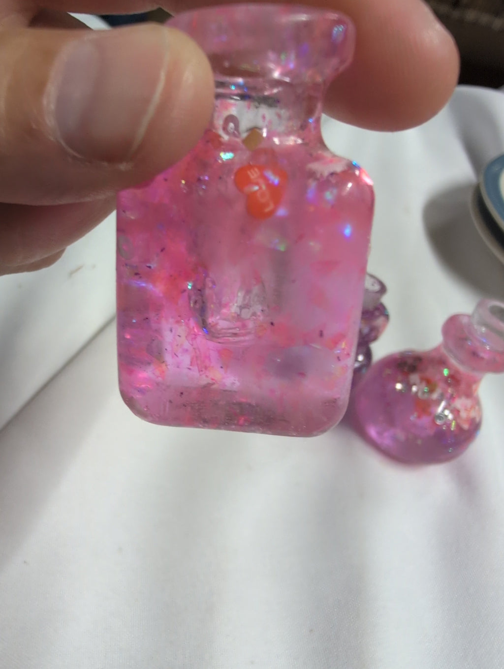 Set of 3 Decorative Glitter resin Bottles - Image 3
