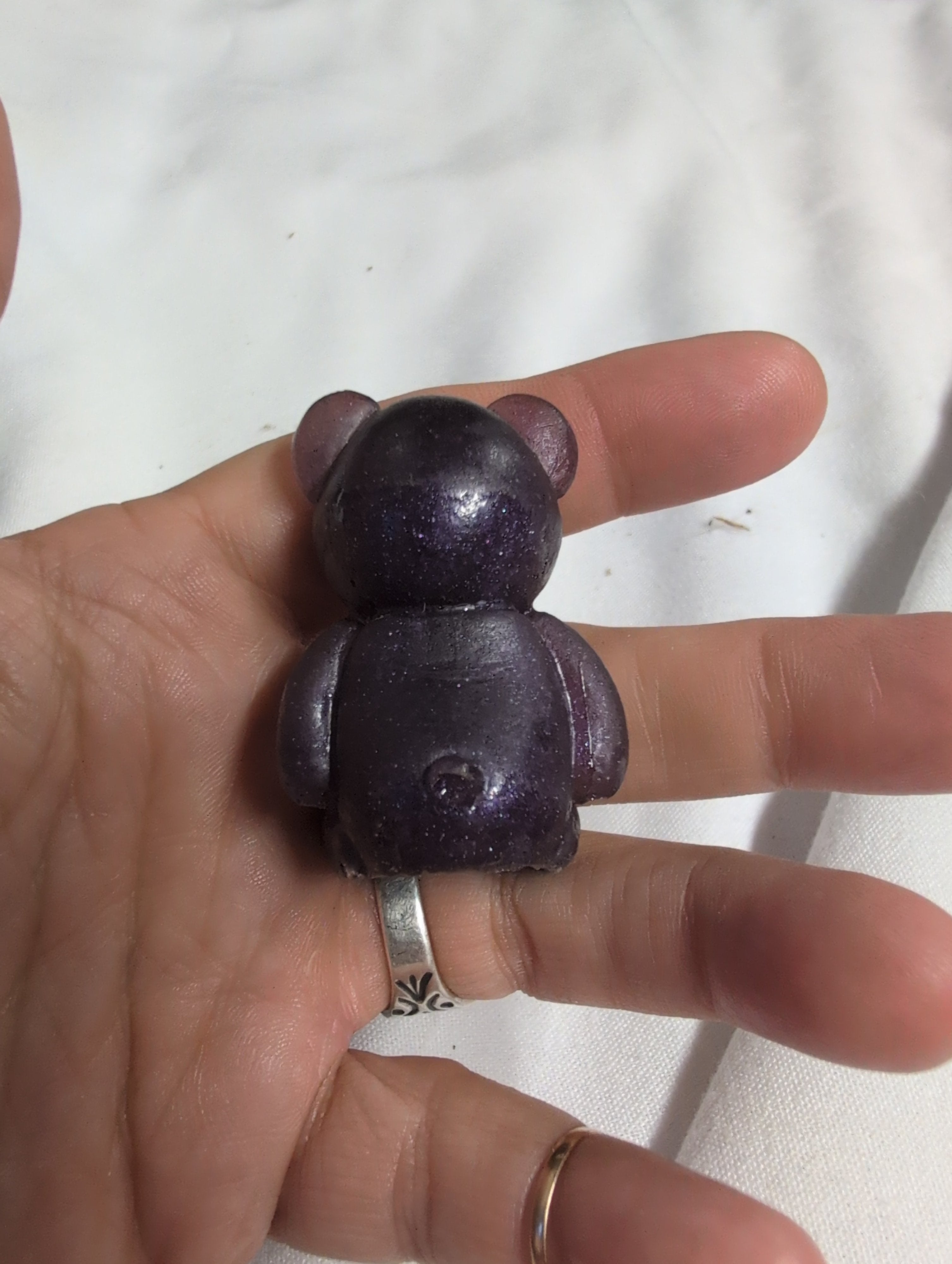 Purple resin Bear Figurine Collectible - Image 2