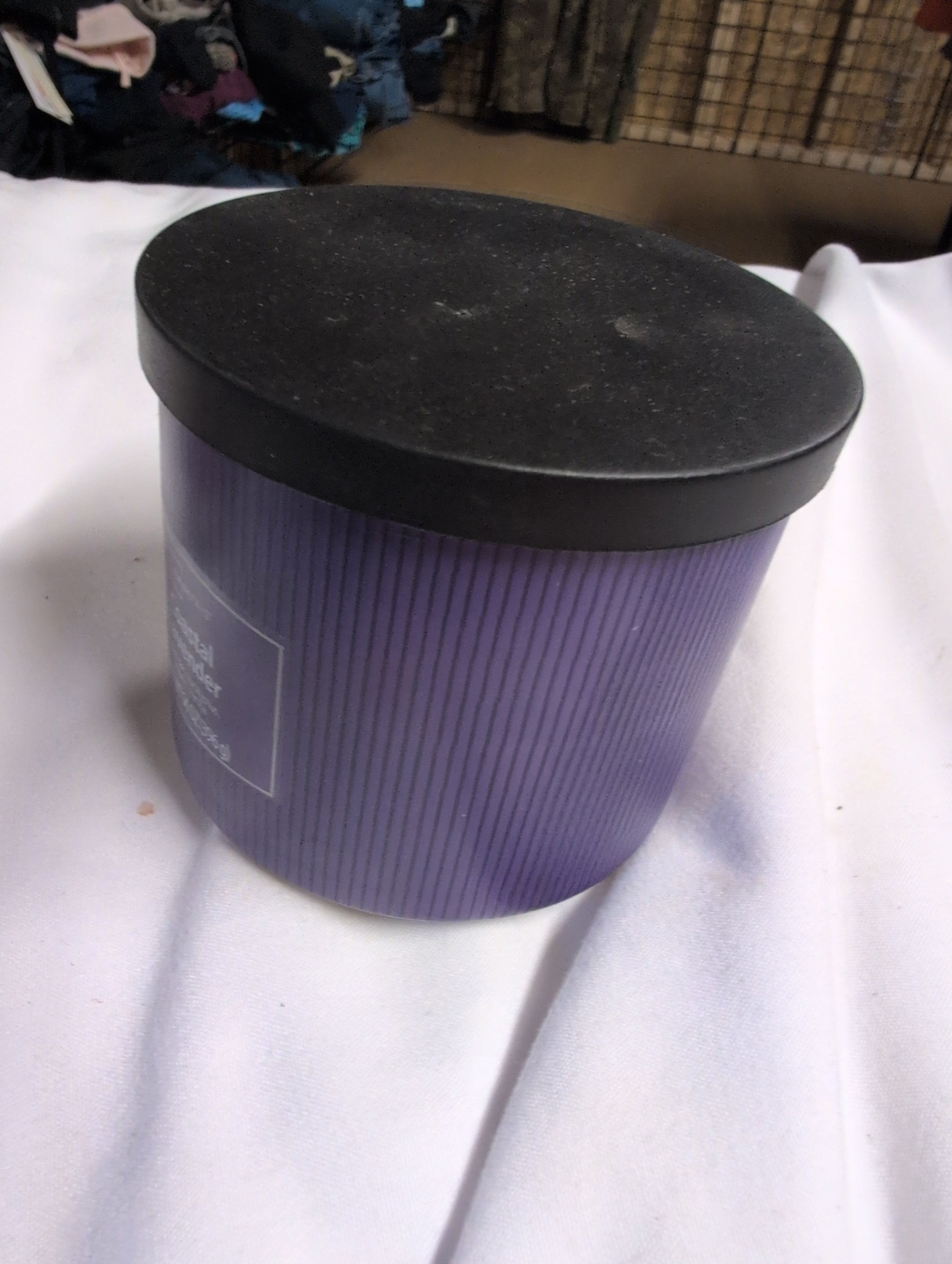 Mainstays 3-Wick Textured Wrap Coastal Lavender Candle  14 Oz - Image 2