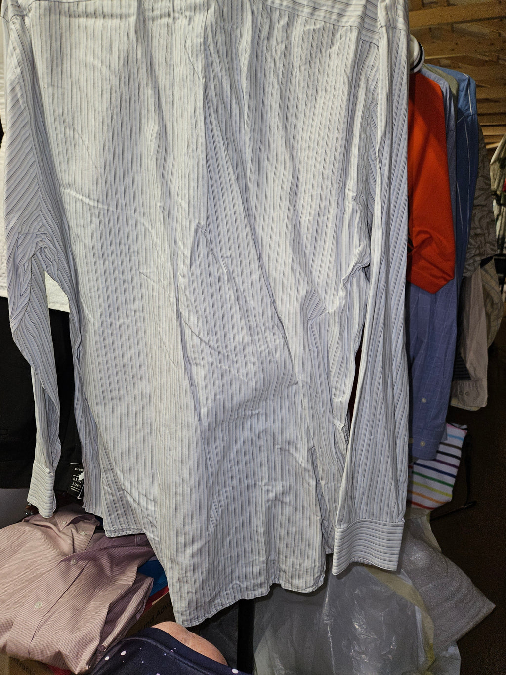 Men's Striped Button-Up Long Sleeve Shirt - Image 3