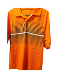 PGA Tour Men's Orange Striped Polo Shirt Size L - Image 1