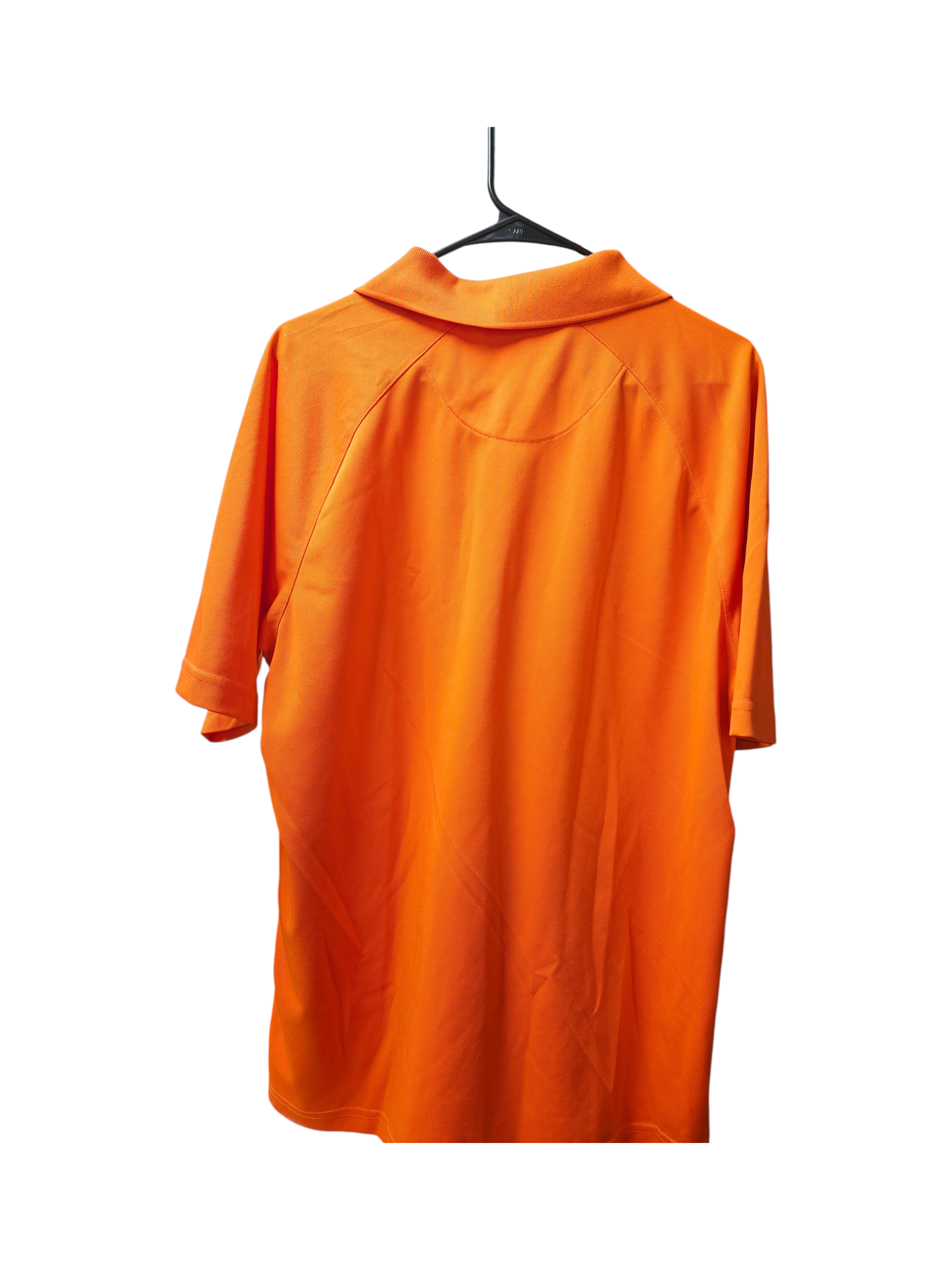 PGA Tour Men's Orange Striped Polo Shirt Size L - Image 3