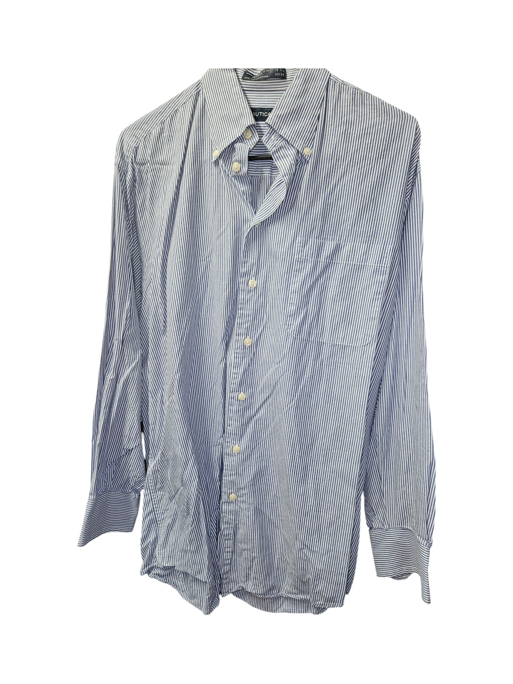 Nautica Men's Striped Button-Up Shirt Size 22/34 - Image 1