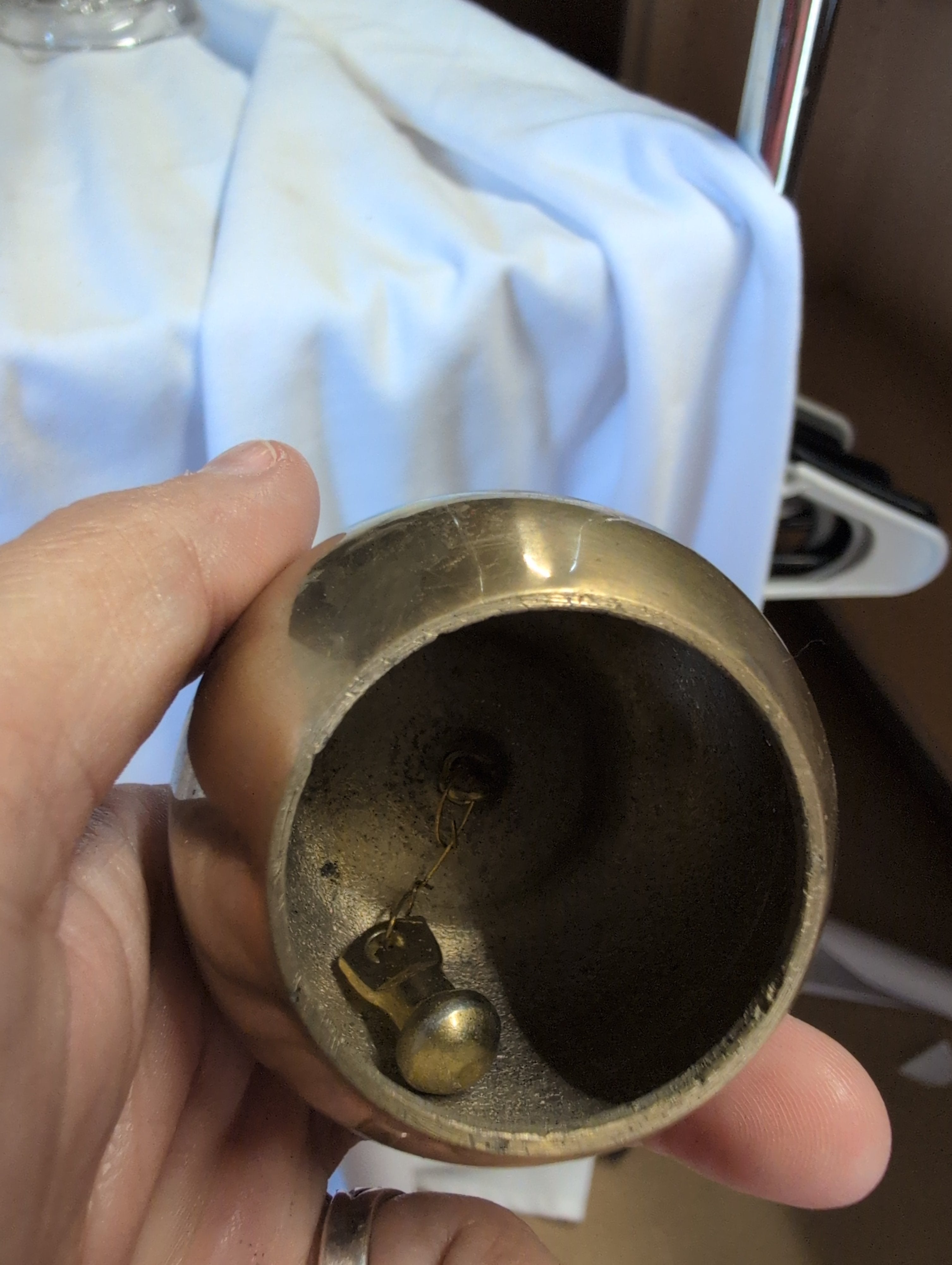 Vintage Brass Apple Paperweight with Leaf Stem - Image 2