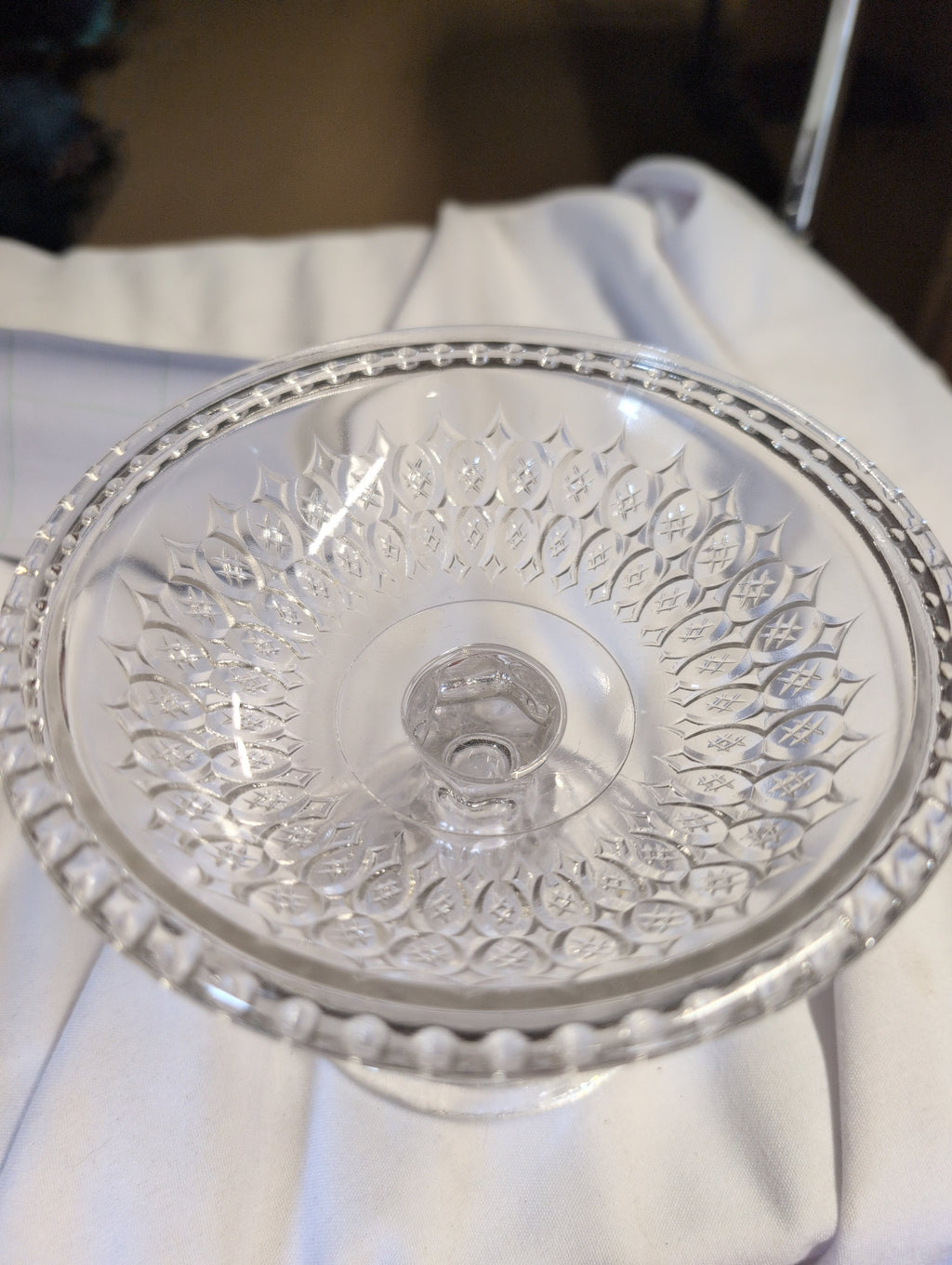 Vintage Crystal Pedestal Candy Dish - Image 3