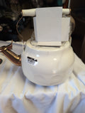 White Enamel Tea Kettle with Copper Spout - Image 1