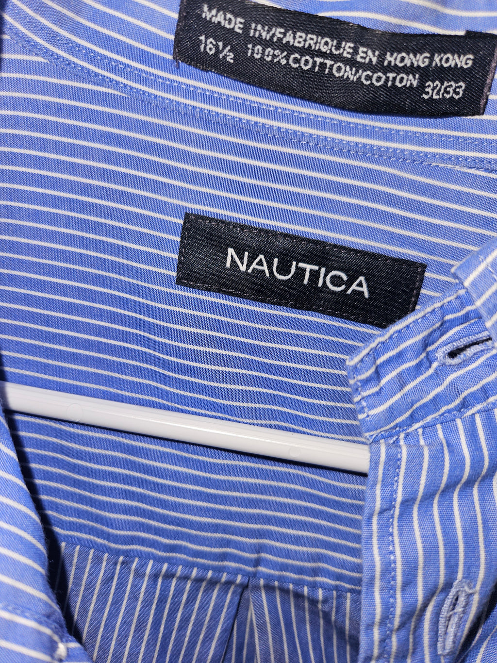 Nautica Men's Blue Striped Button-Up Shirt Size 2XL - Image 2