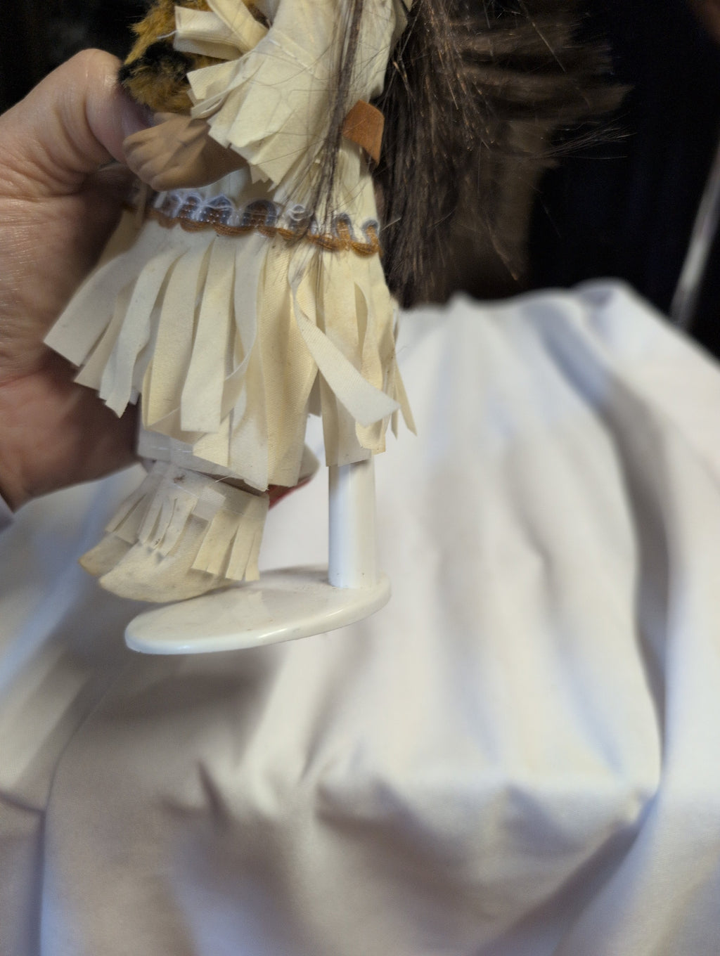 Native American Style Porcelain Doll with Drum - Image 2