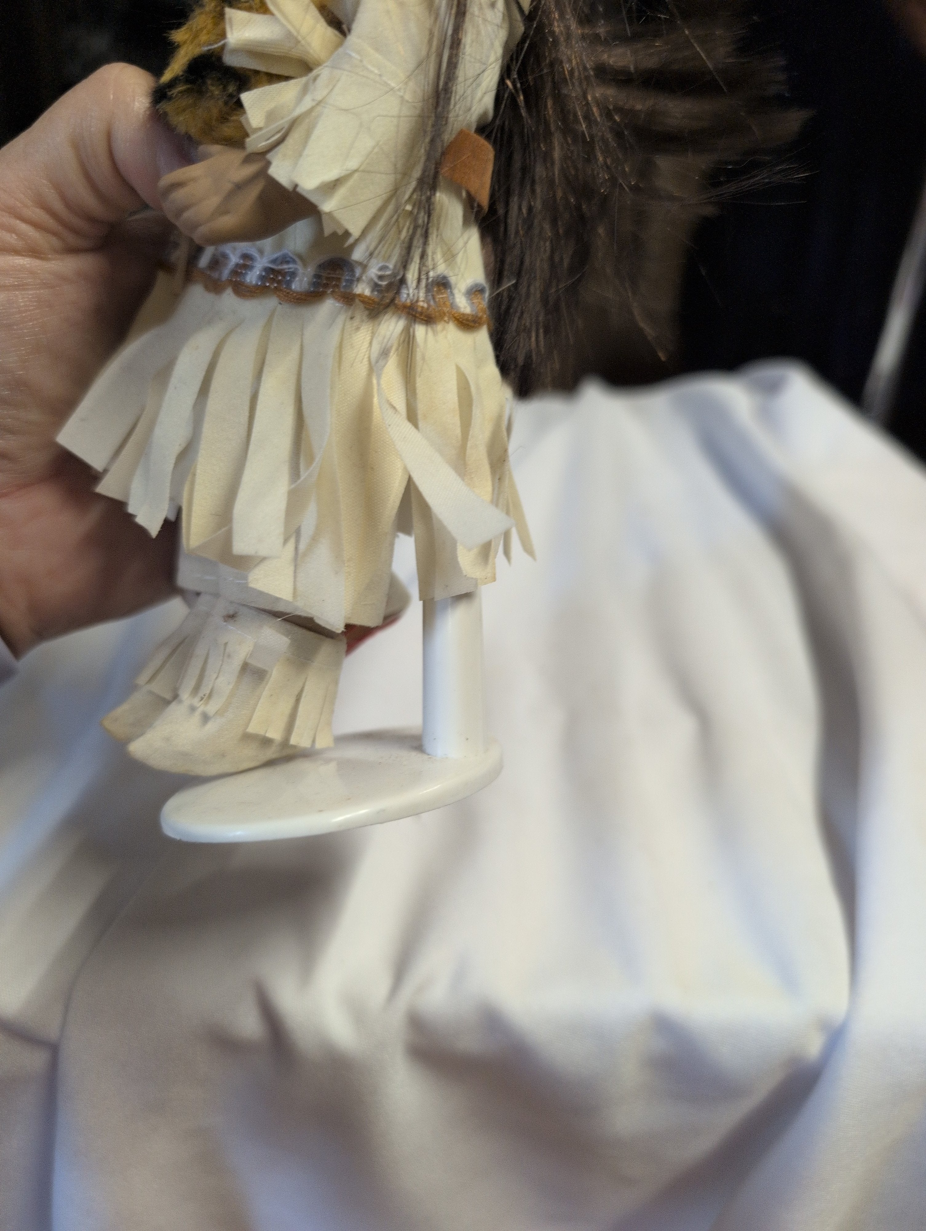 Native American Style Porcelain Doll with Drum - Image 2
