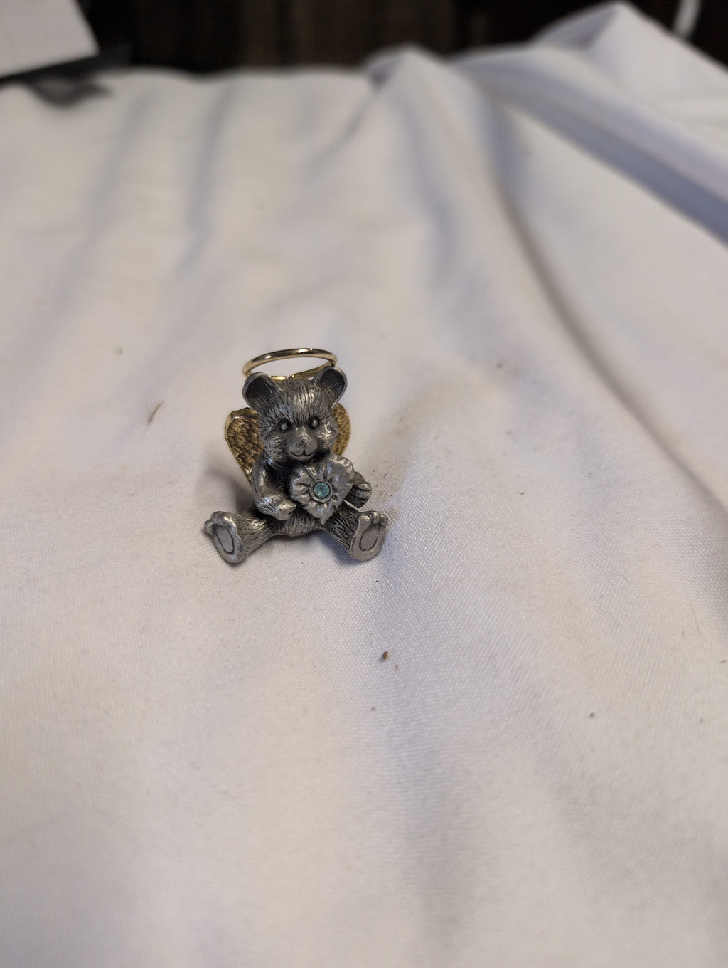Angel Bear Figurine with Halo and Wings birth stone June - Image 1