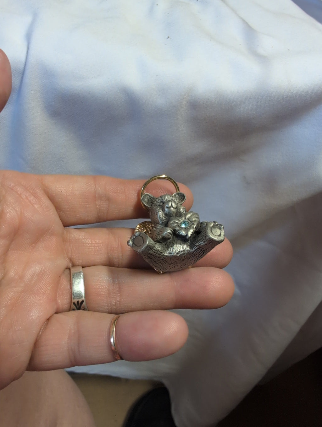 Angel Bear Figurine with Halo and Wings birth stone June - Image 3