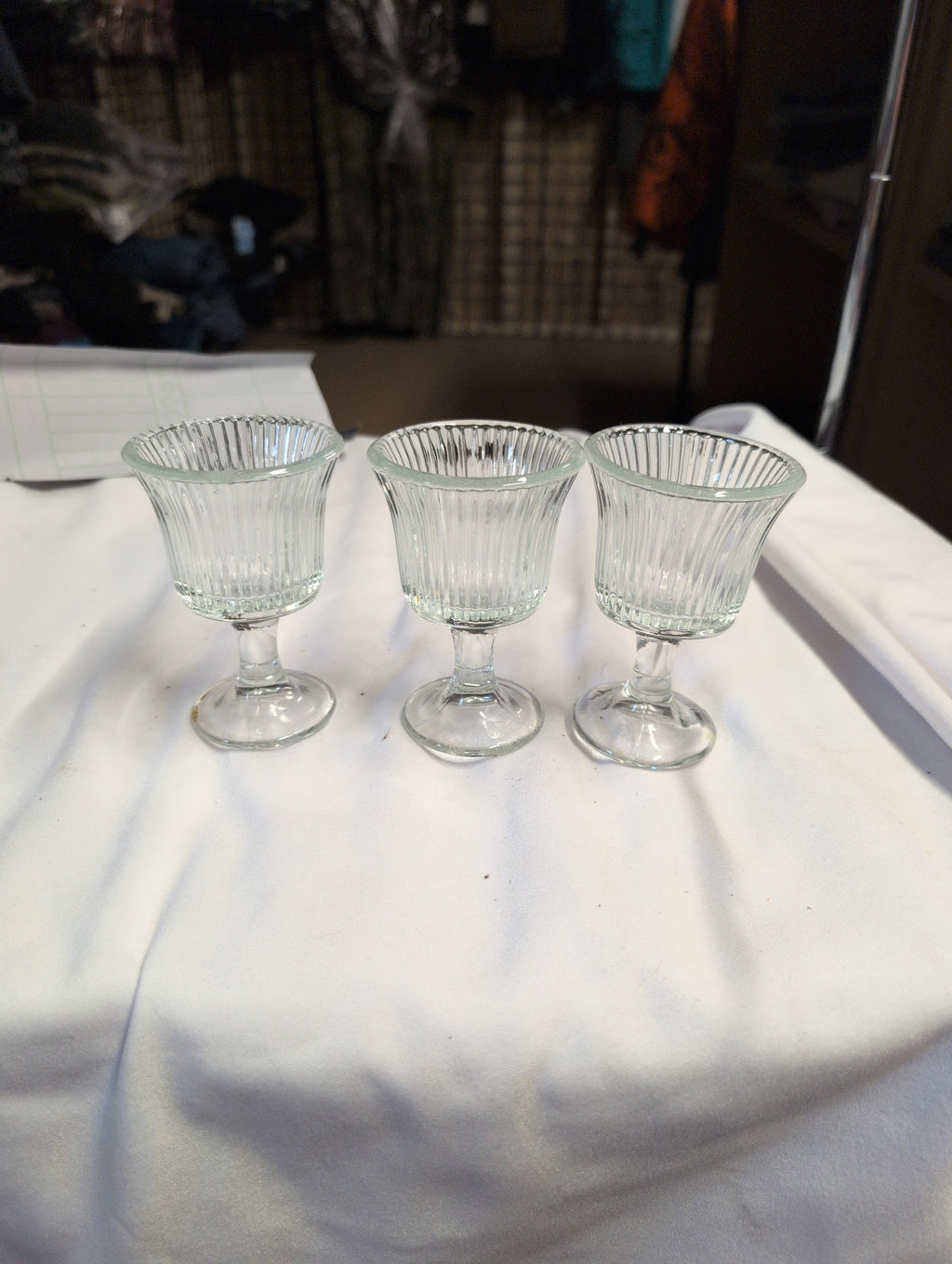 Set of 3 Vintage Glass candle holders - Image 1