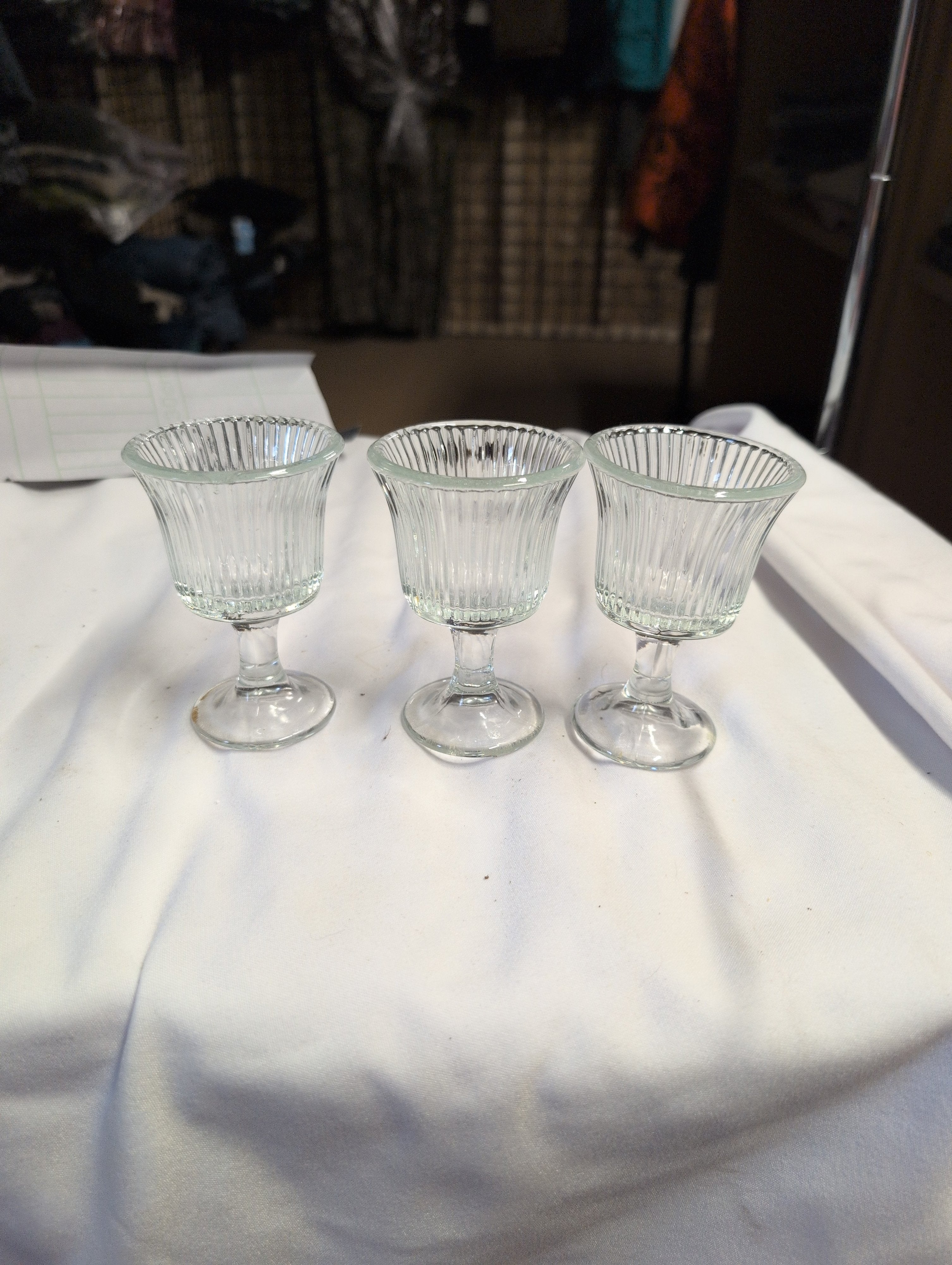 Set of 3 Vintage Glass candle holders - Image 1
