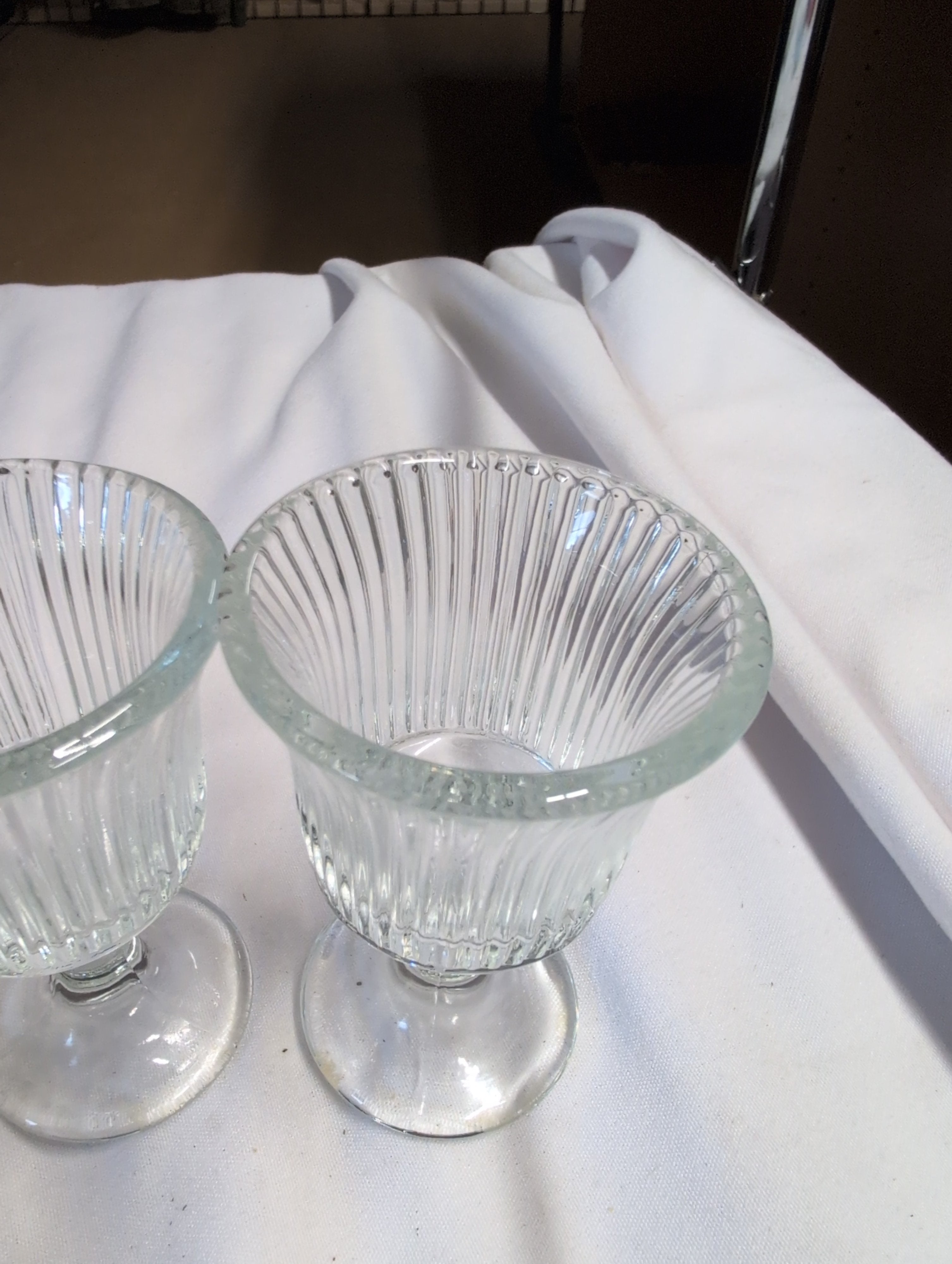 Set of 3 Vintage Glass candle holders - Image 2