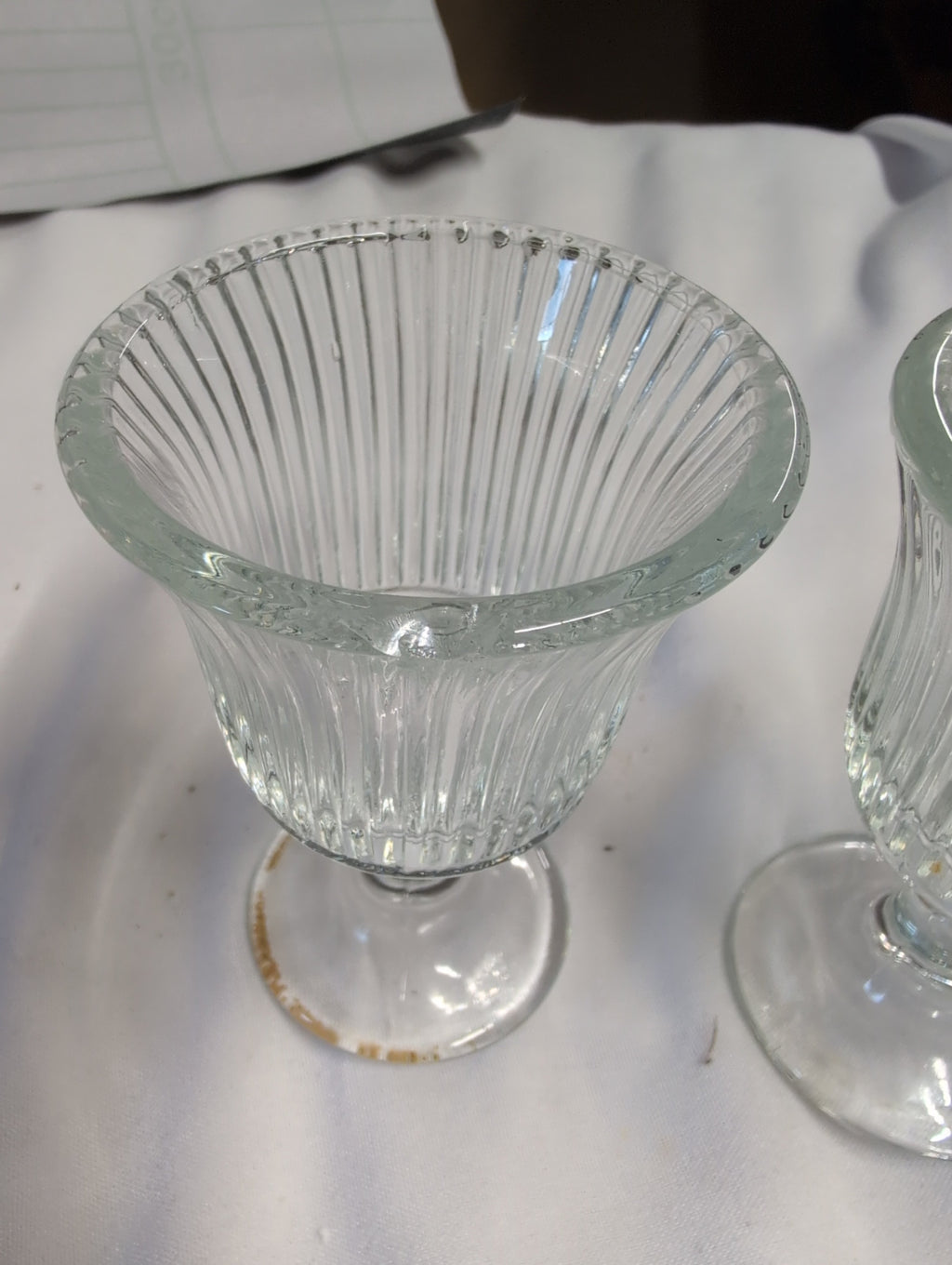 Set of 3 Vintage Glass candle holders - Image 4