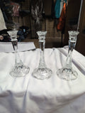 Set of 3 Glass Candlestick Holders - Image 1