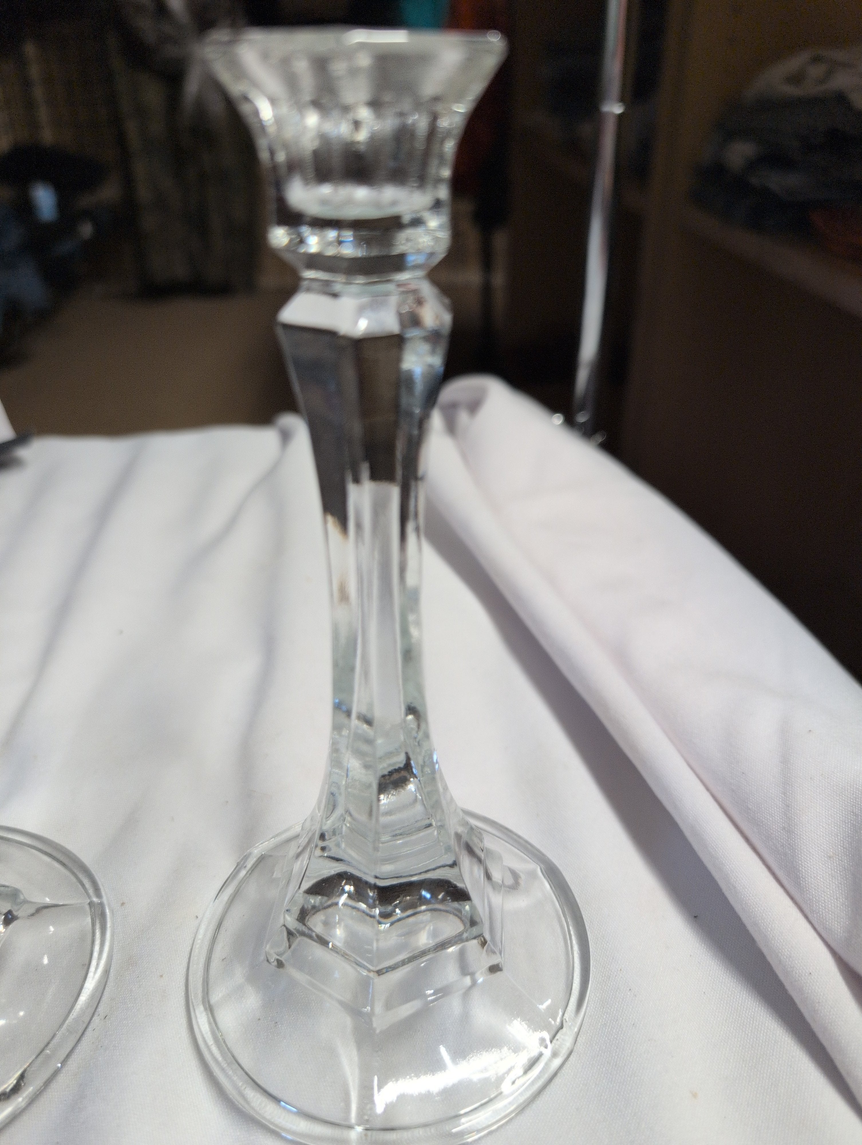 Set of 3 Glass Candlestick Holders - Image 2