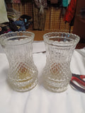 Set of 2Vintage Glass  oil lamps with Diamond Pattern - Image 1