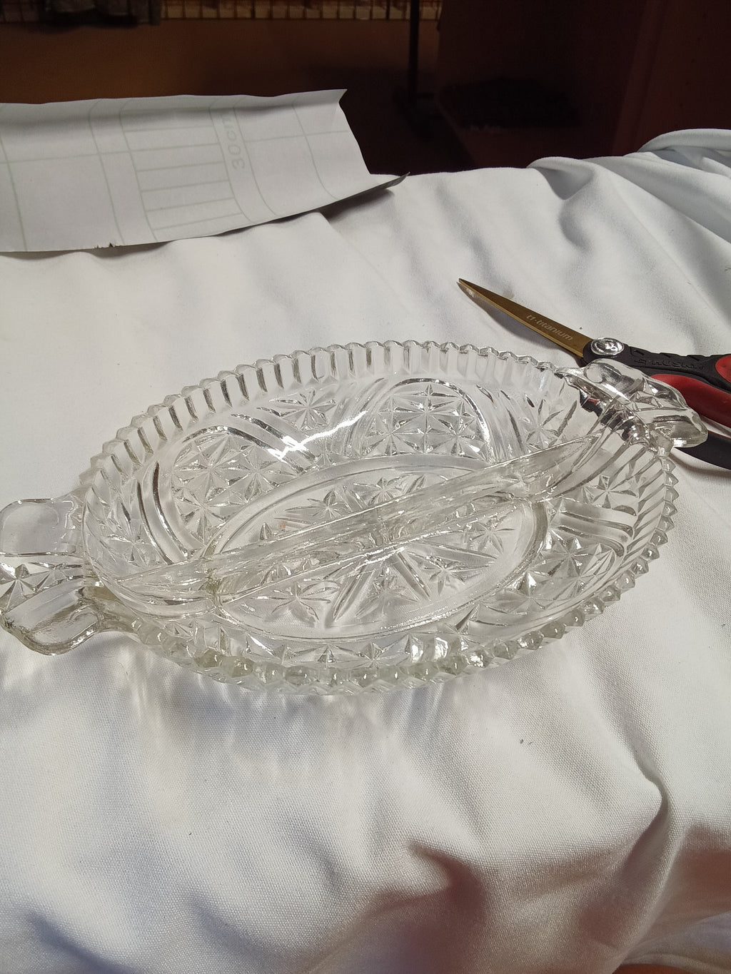Vintage Glass Relish Dish - Image 1