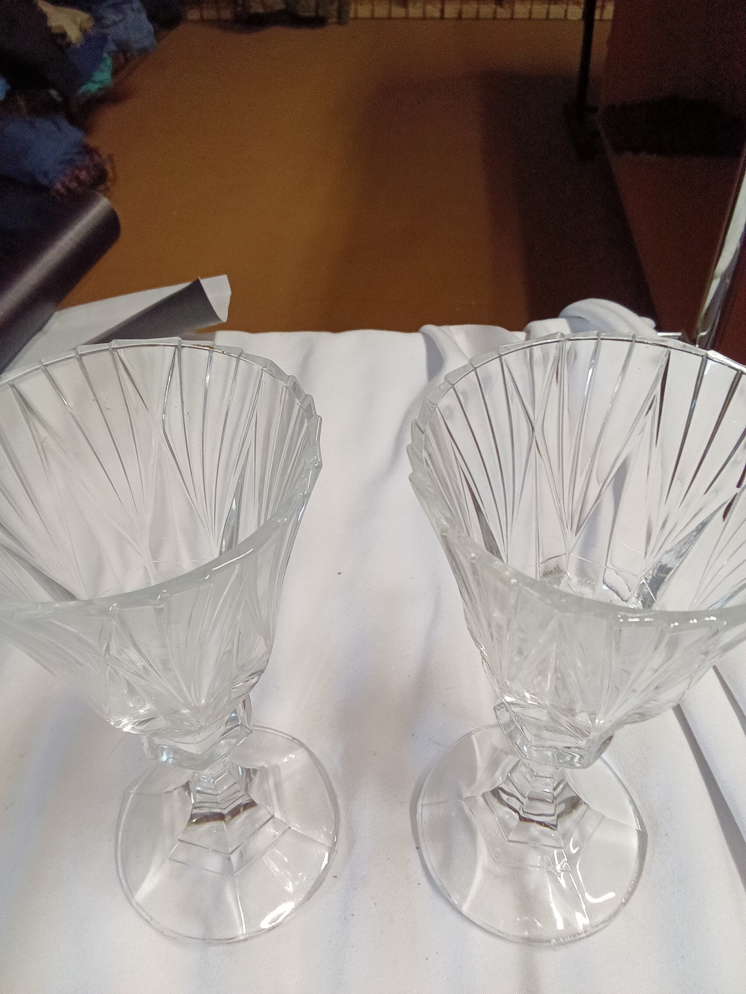 Vintage Crystal Wine Glasses Set of 2 - Image 2