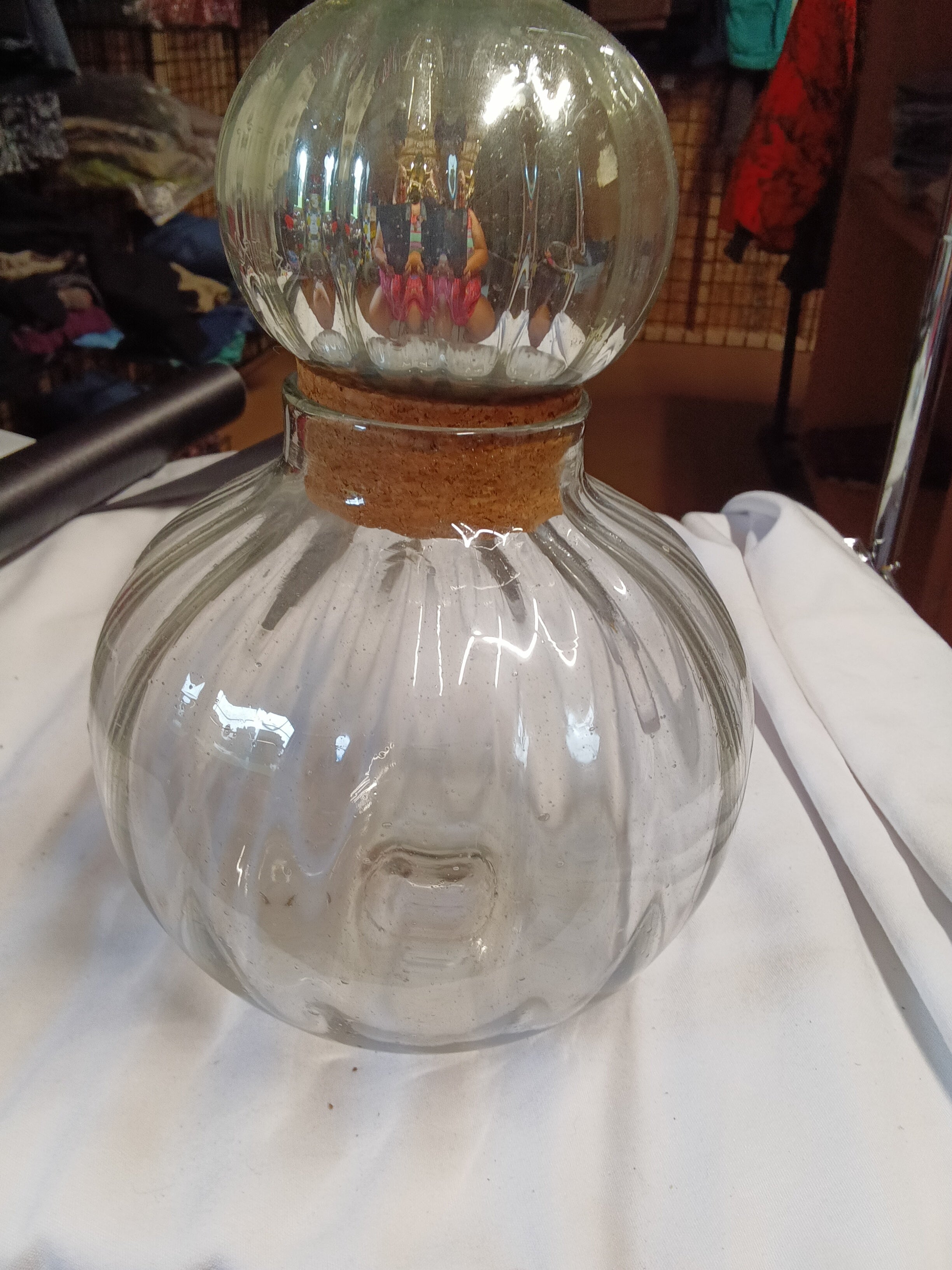 Vintage Glass Mexican blown glass Decanter with Cork Stopper - Image 1