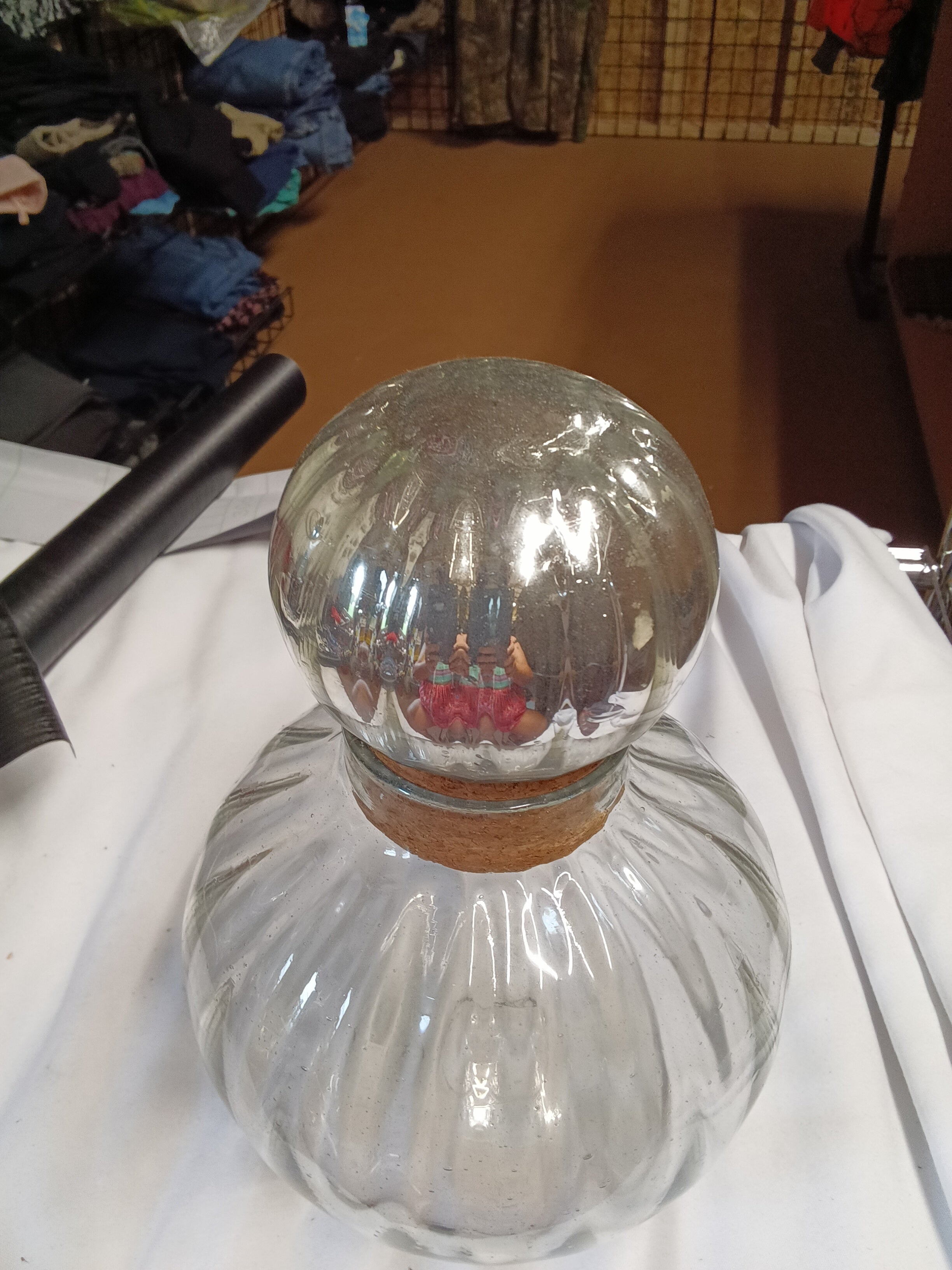 Vintage Glass Mexican blown glass Decanter with Cork Stopper - Image 2