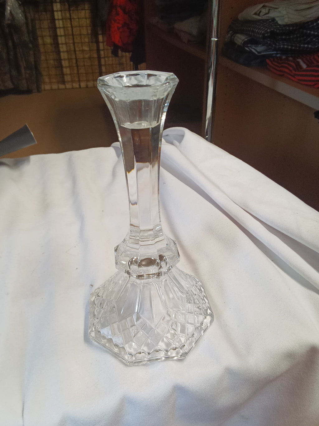 Crystal Glass Candlestick Holder Elegant Design - Image 1